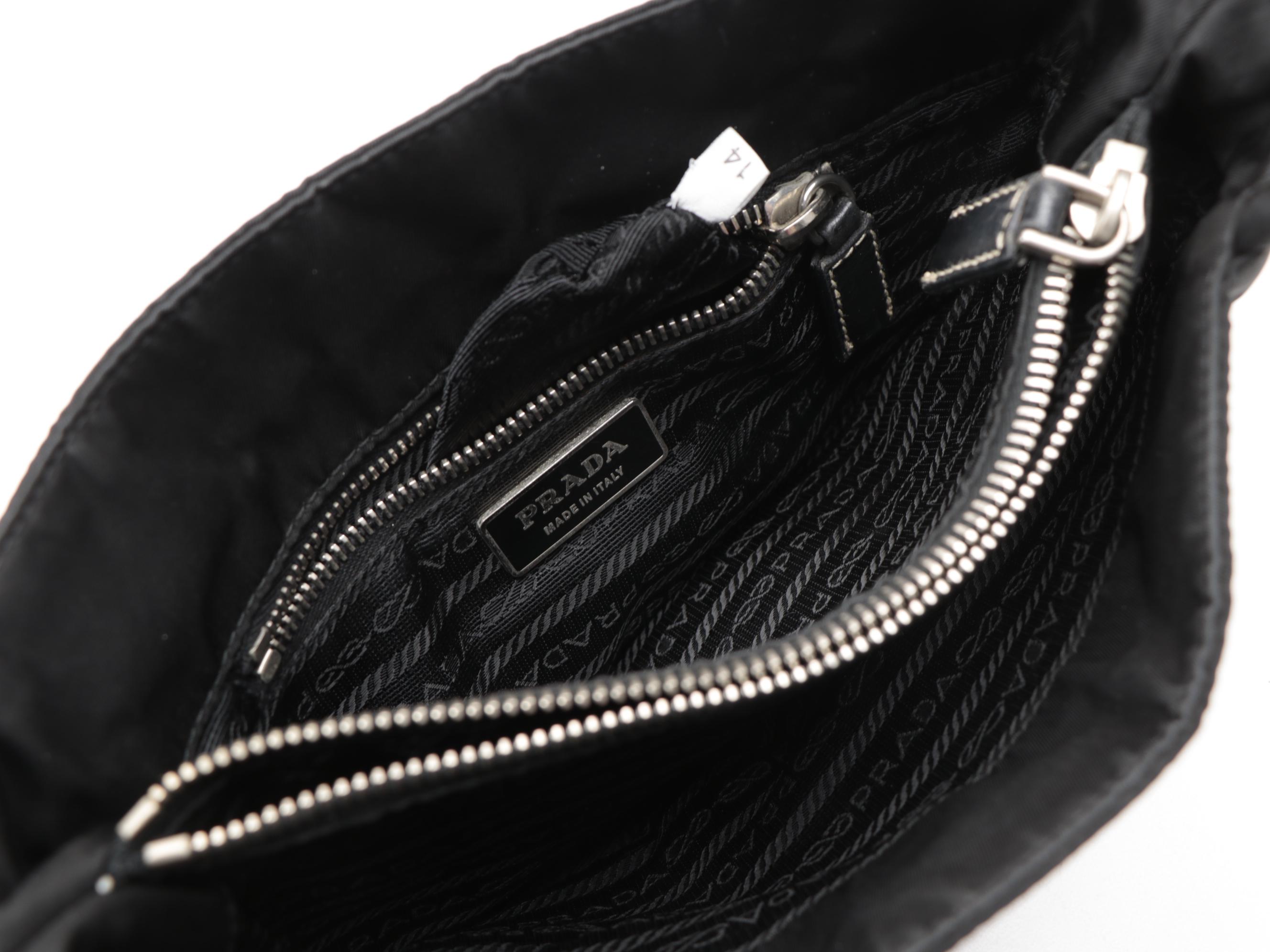 Prada Shoulder Bag in Black Tessuto Nylon and Leather