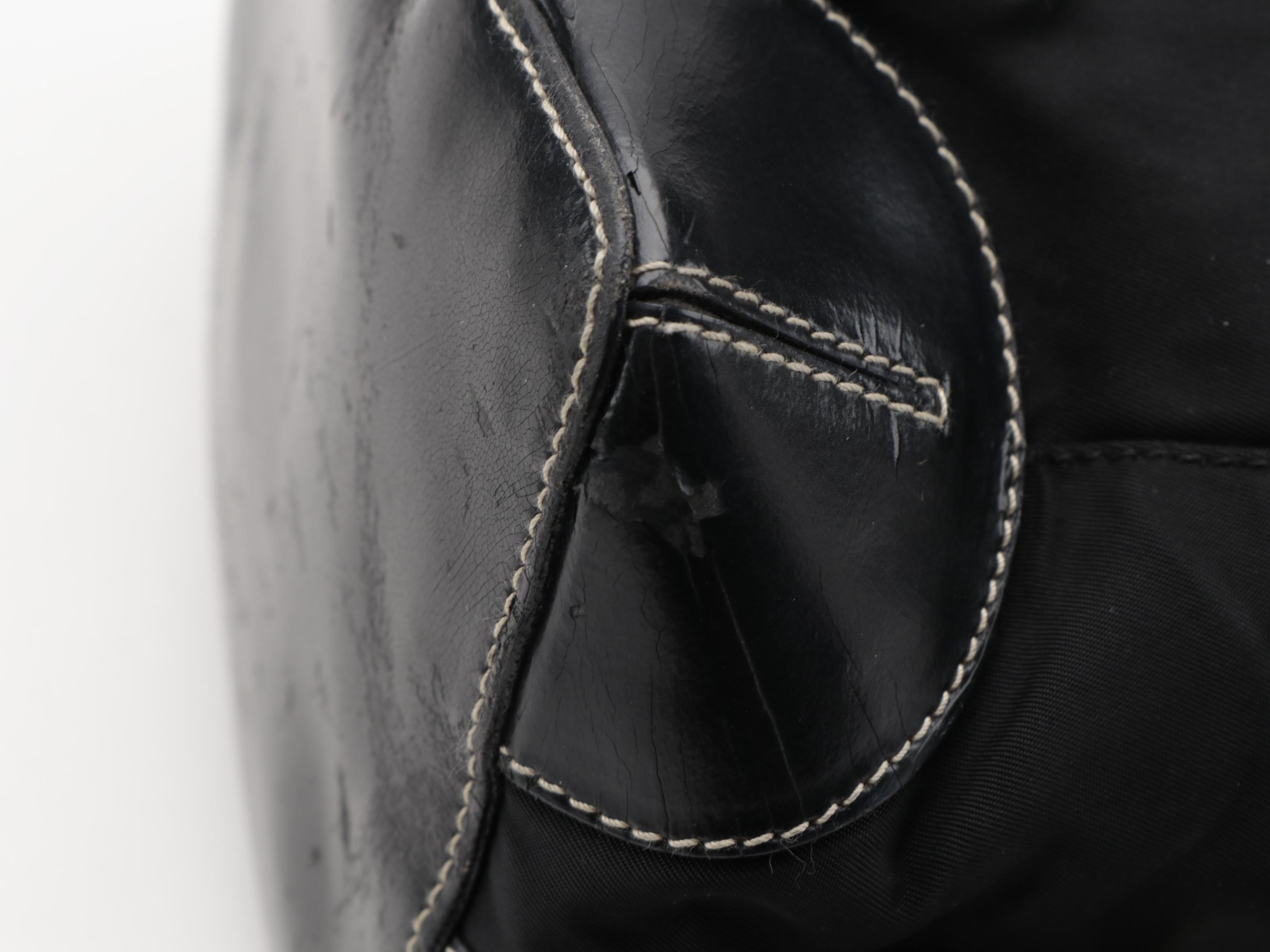 Prada Shoulder Bag in Black Tessuto Nylon and Leather