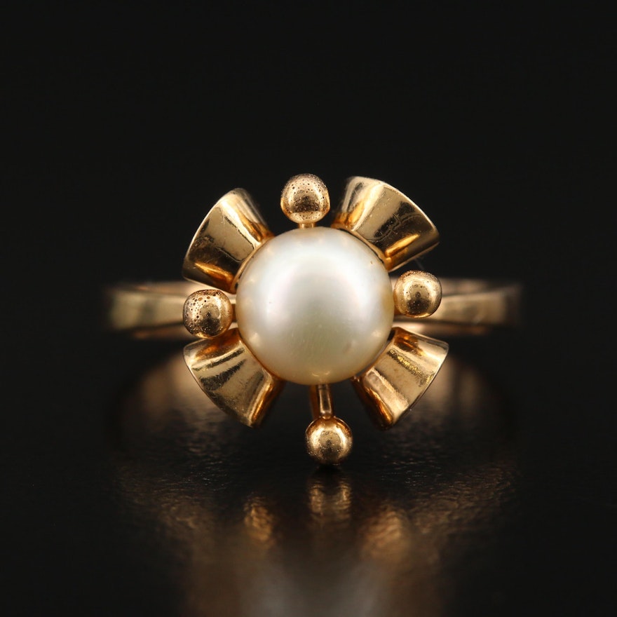 Vintage 14K Pearl Ring