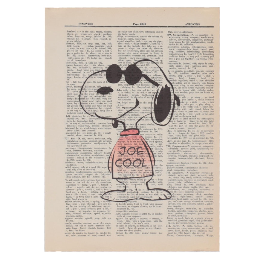 Giclée of Snoopy on Dictionary Paper