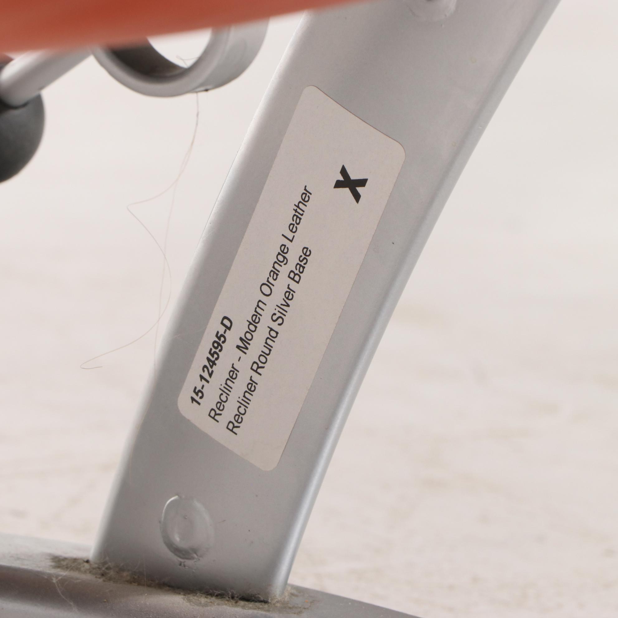 Lafer Modern Orange Leather Reclining Chair