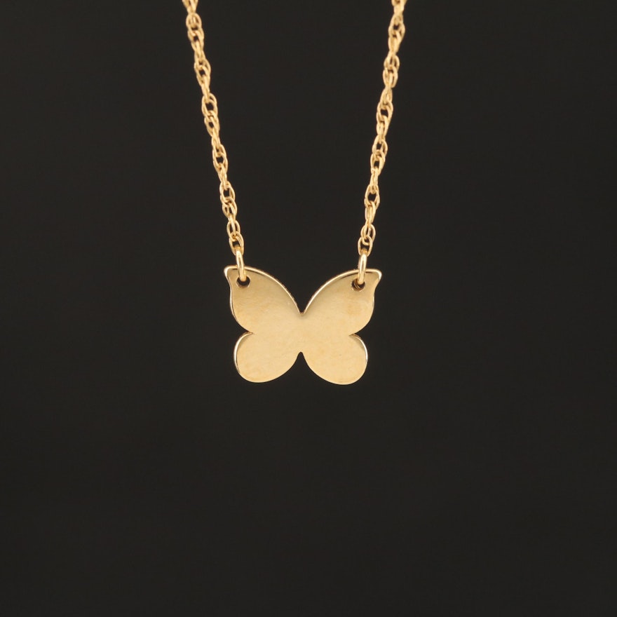 14K Butterfly Necklace