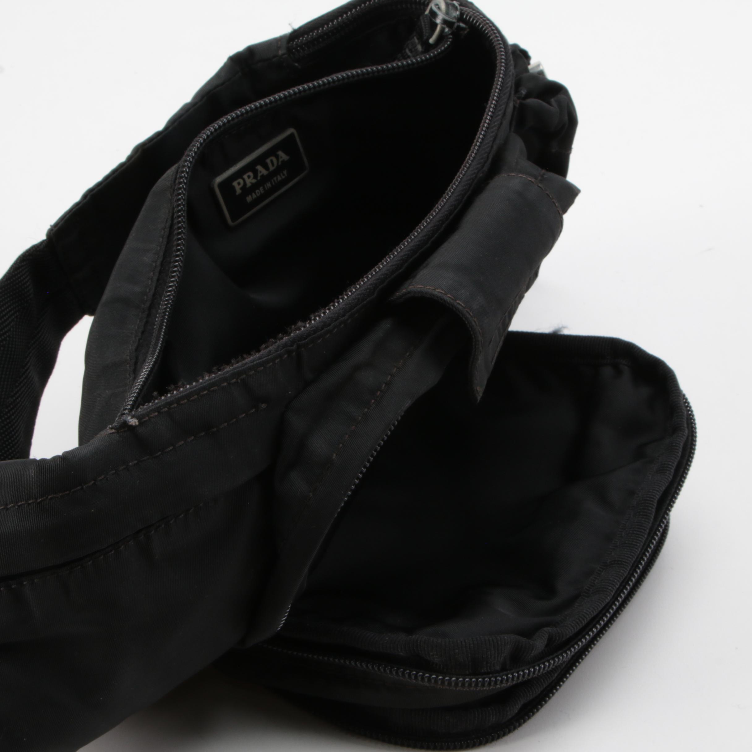 Prada Belt Bag in Black Tessuto Nylon
