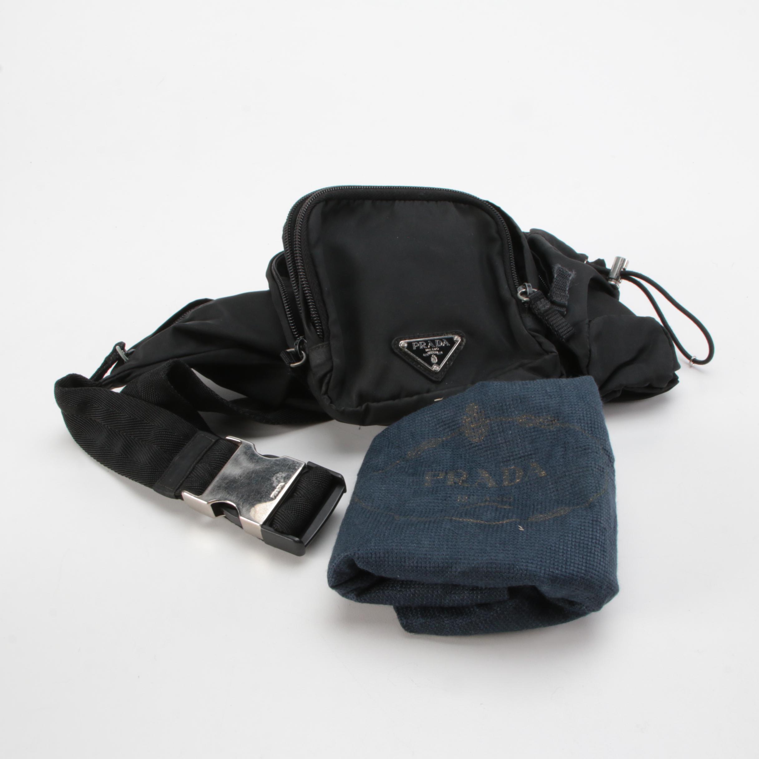Prada Belt Bag in Black Tessuto Nylon