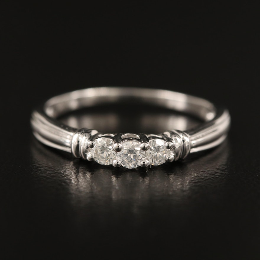 10K Diamond Three Stone Ring