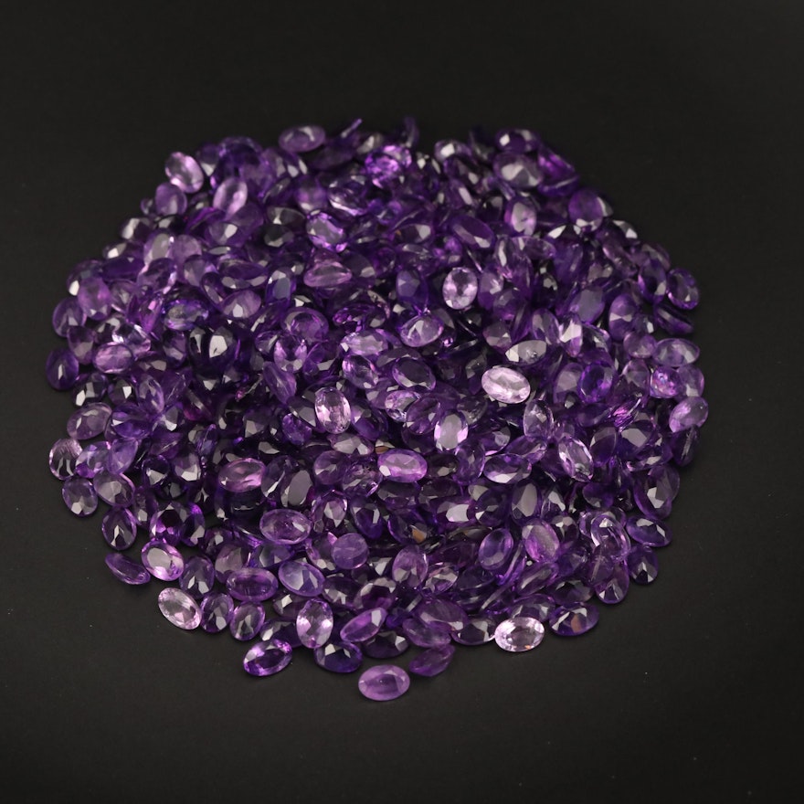 Loose 186.09 CTW Oval Faceted Amethysts