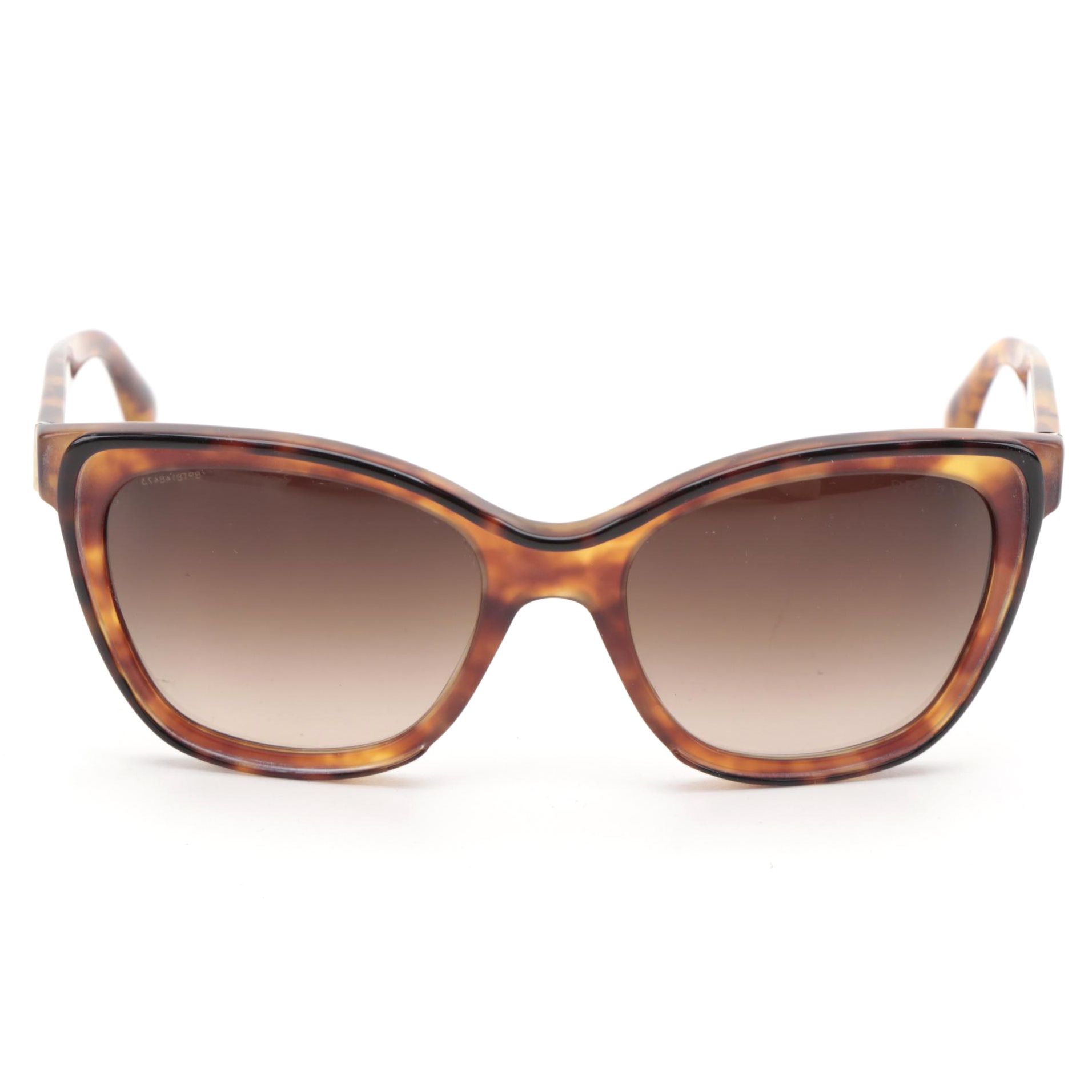 Prada SPR 20P Modified Cat Eye Sunglasses in Matte Tortoiseshell