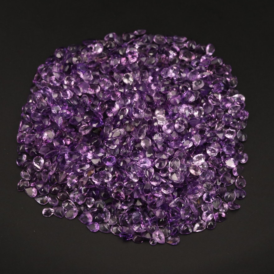 Loose 108.99 CTW Amethyst Selection Featuring Faceted Shapes