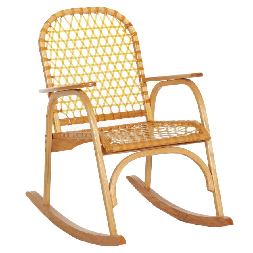 Bentwood Pine Snowshoe Rocking Chair