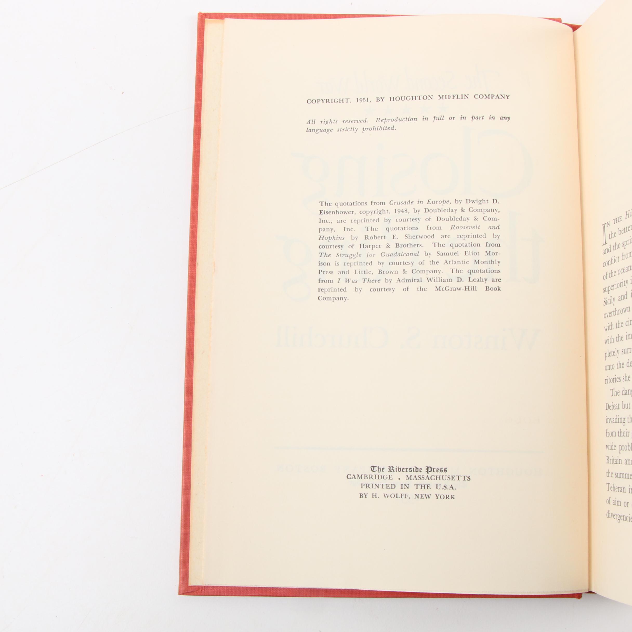 First Edition "The Second World War" Set by Winston Churchill, 1948 - 1953