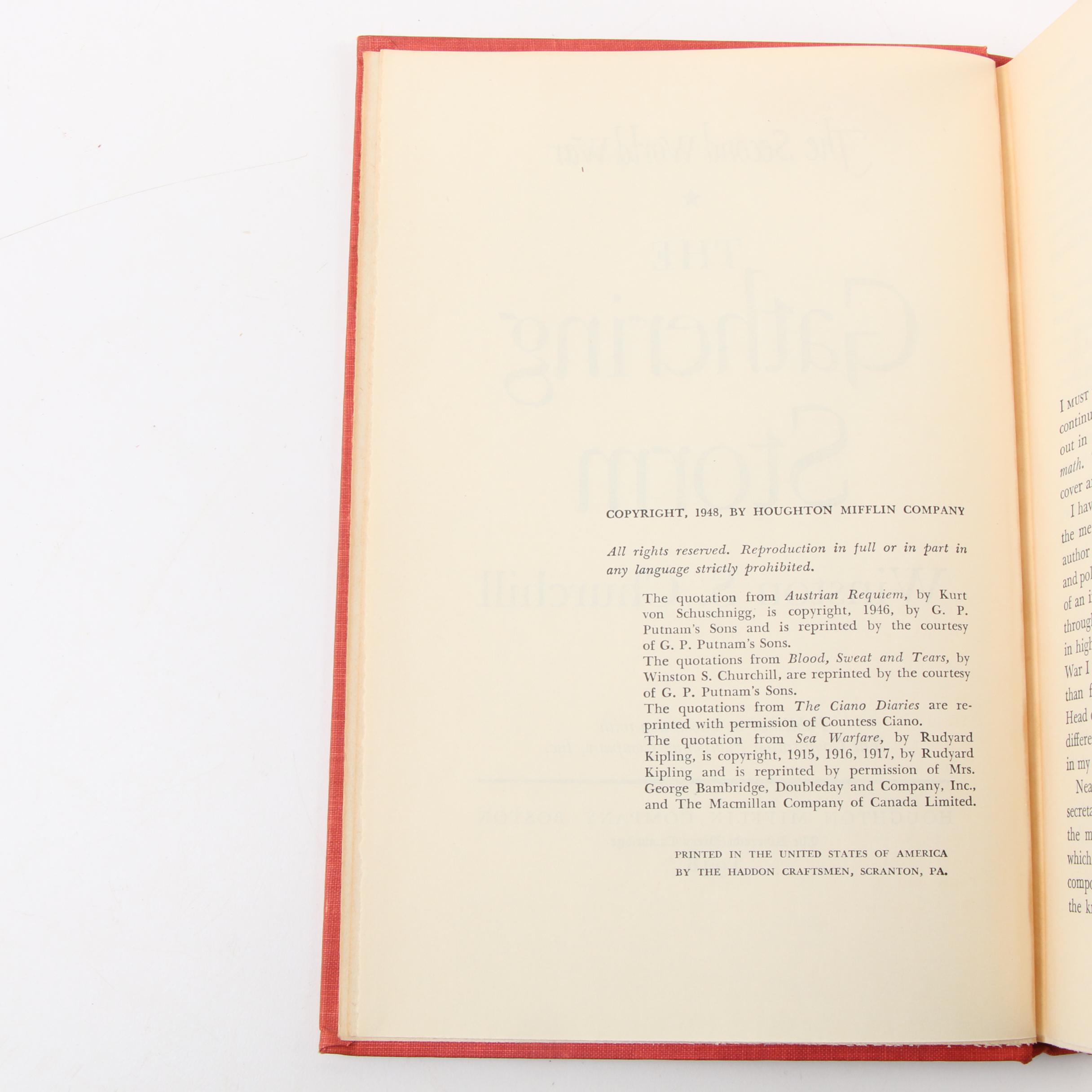 First Edition "The Second World War" Set by Winston Churchill, 1948 - 1953