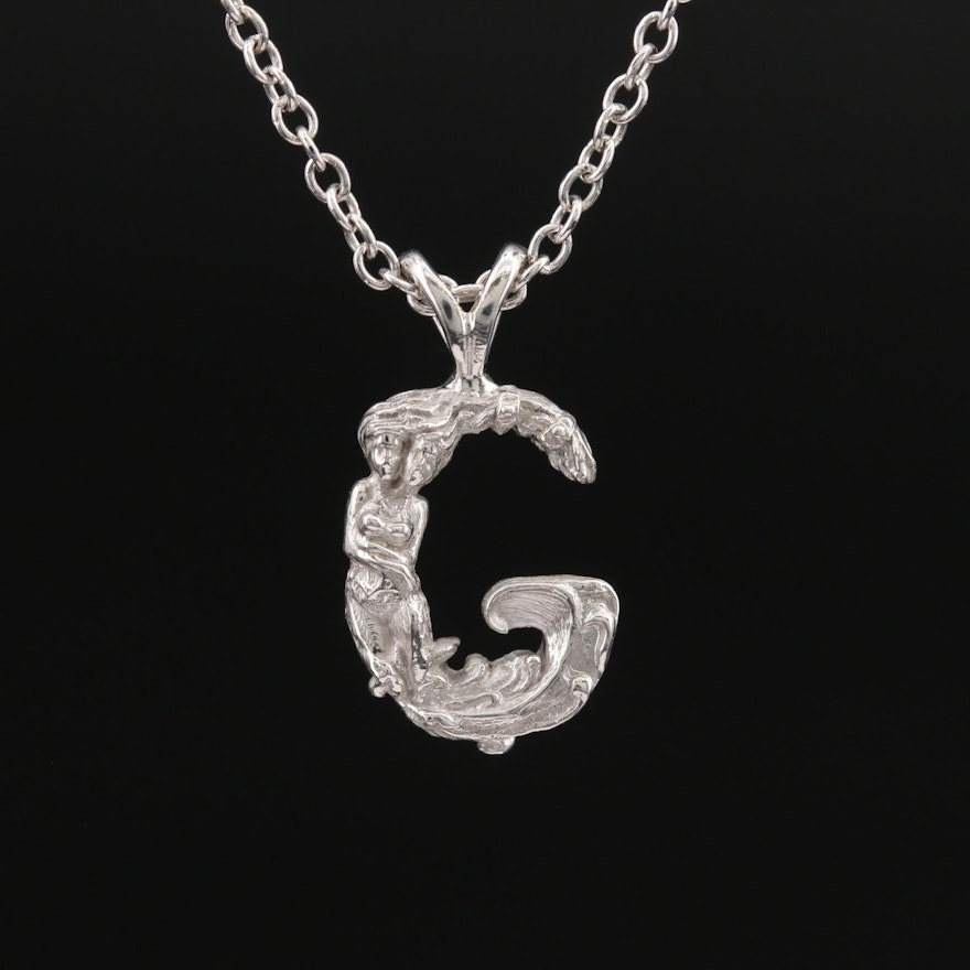 Z. Jova Sterling Gemini "G" Pendant Necklace