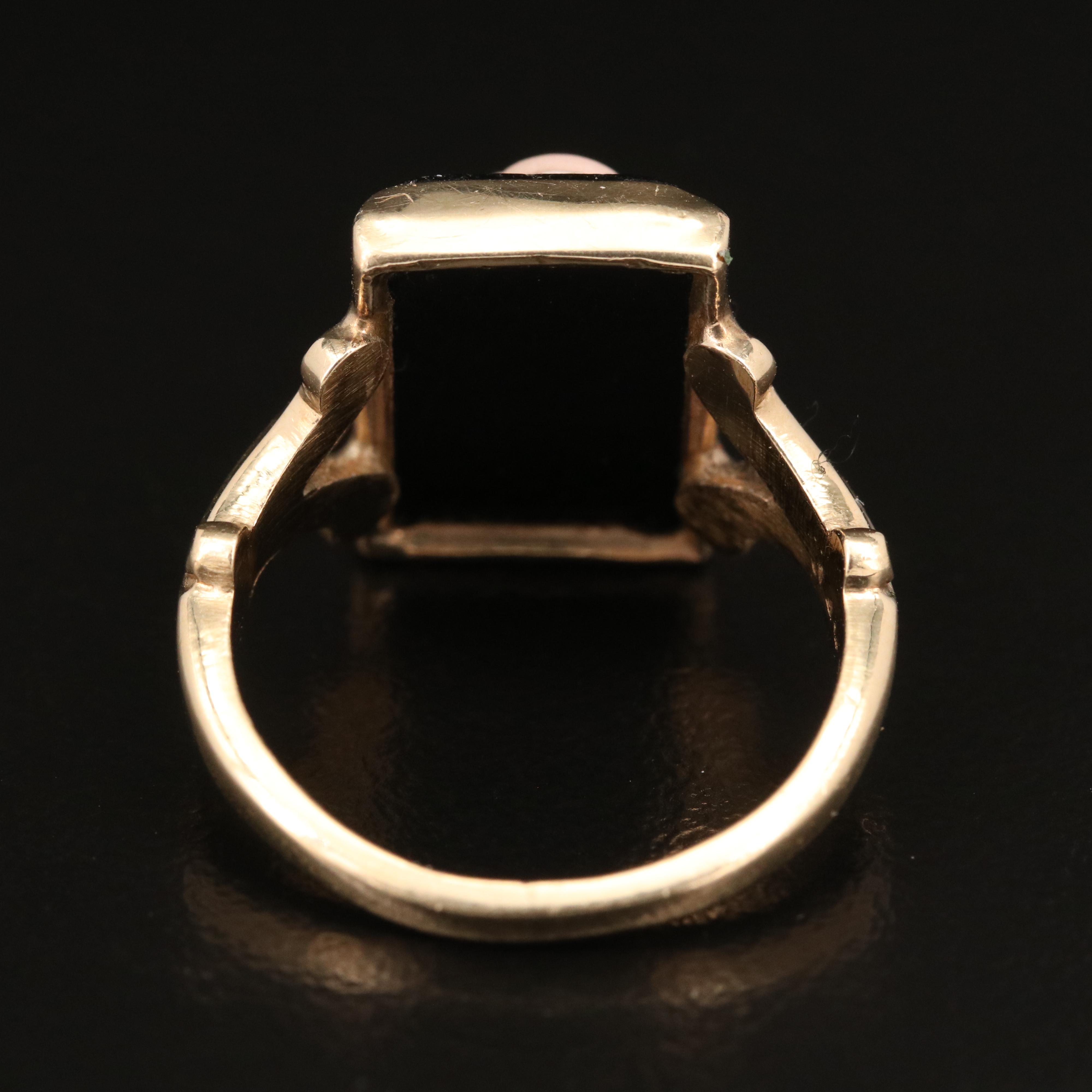 Mid Victorian 14K Coral Cameo Ring with 10K Setting