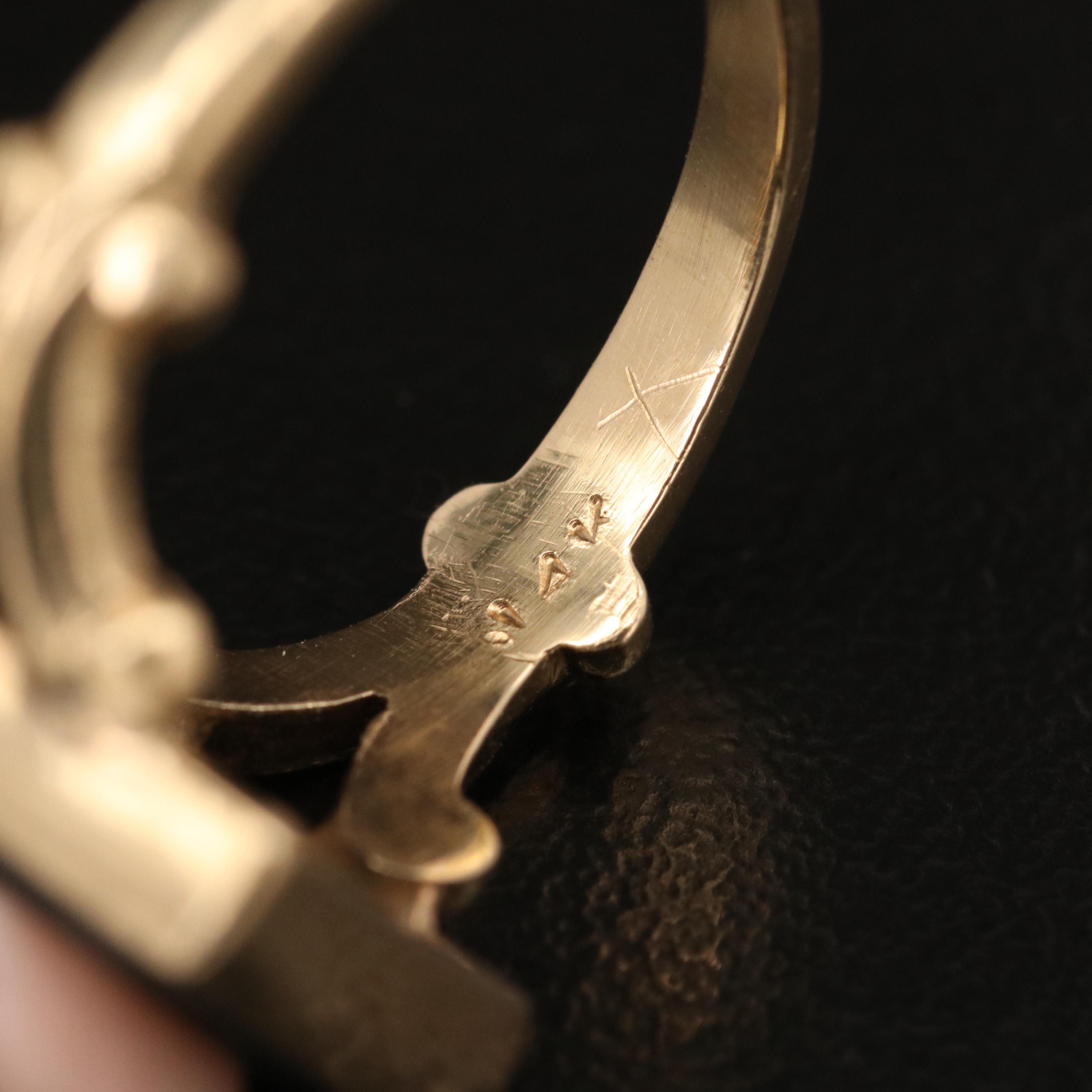 Mid Victorian 14K Coral Cameo Ring with 10K Setting