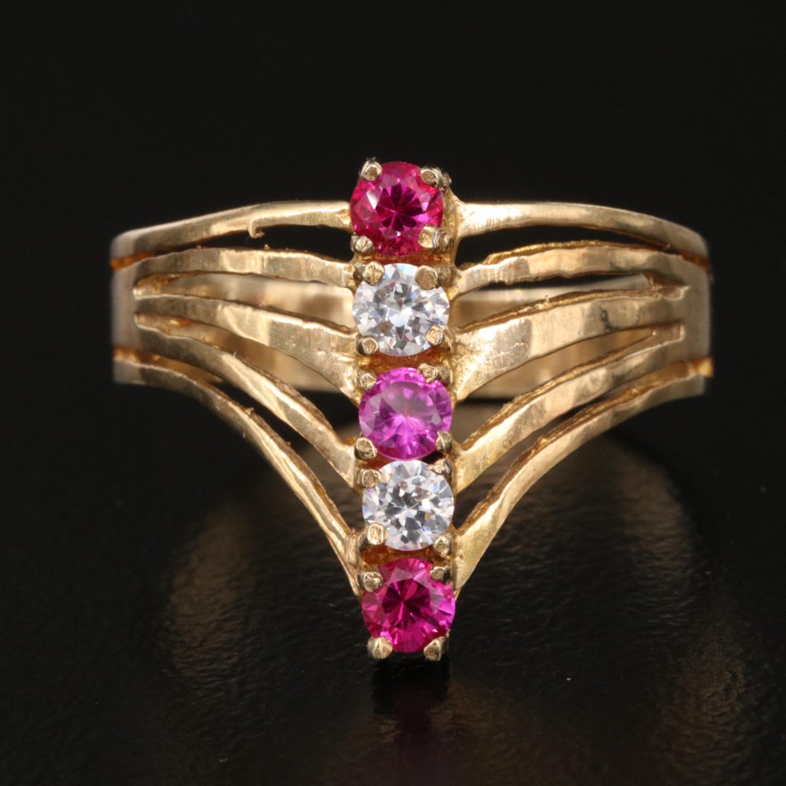 10K Ruby and Cubic Zirconia Ring