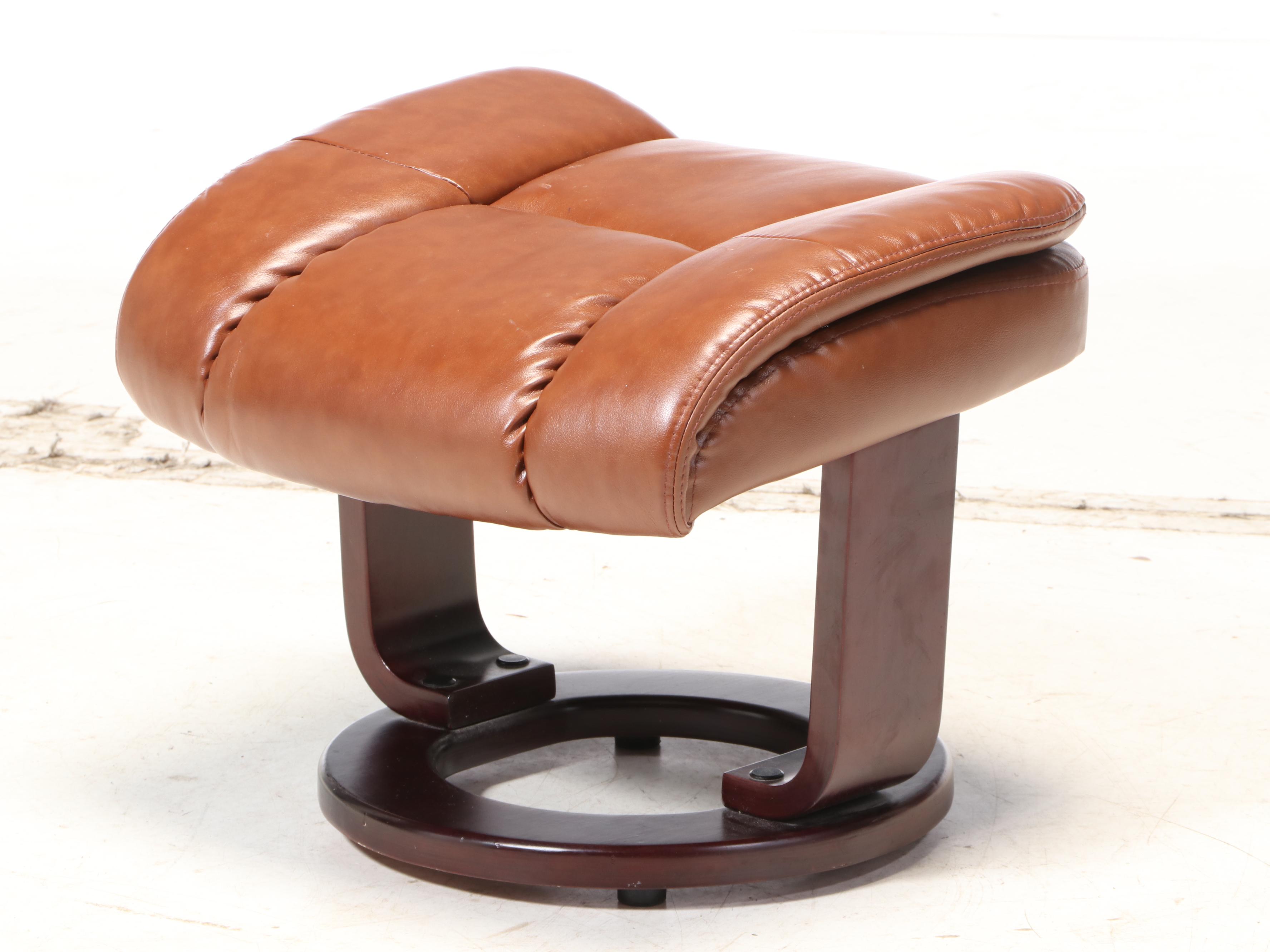 Belnick Inc. Faux-Leather Swivel Recliner and Ottoman