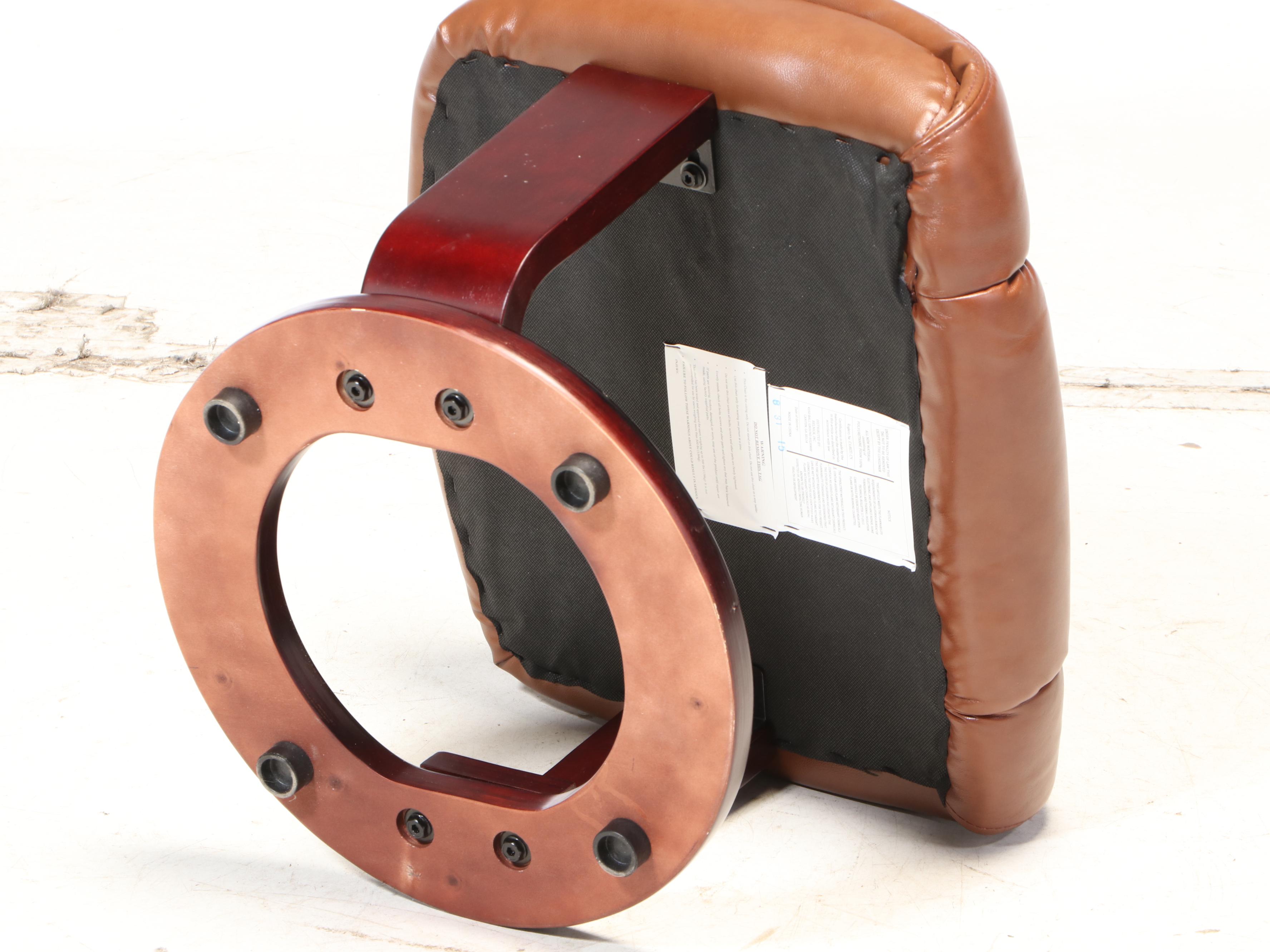 Belnick Inc. Faux-Leather Swivel Recliner and Ottoman