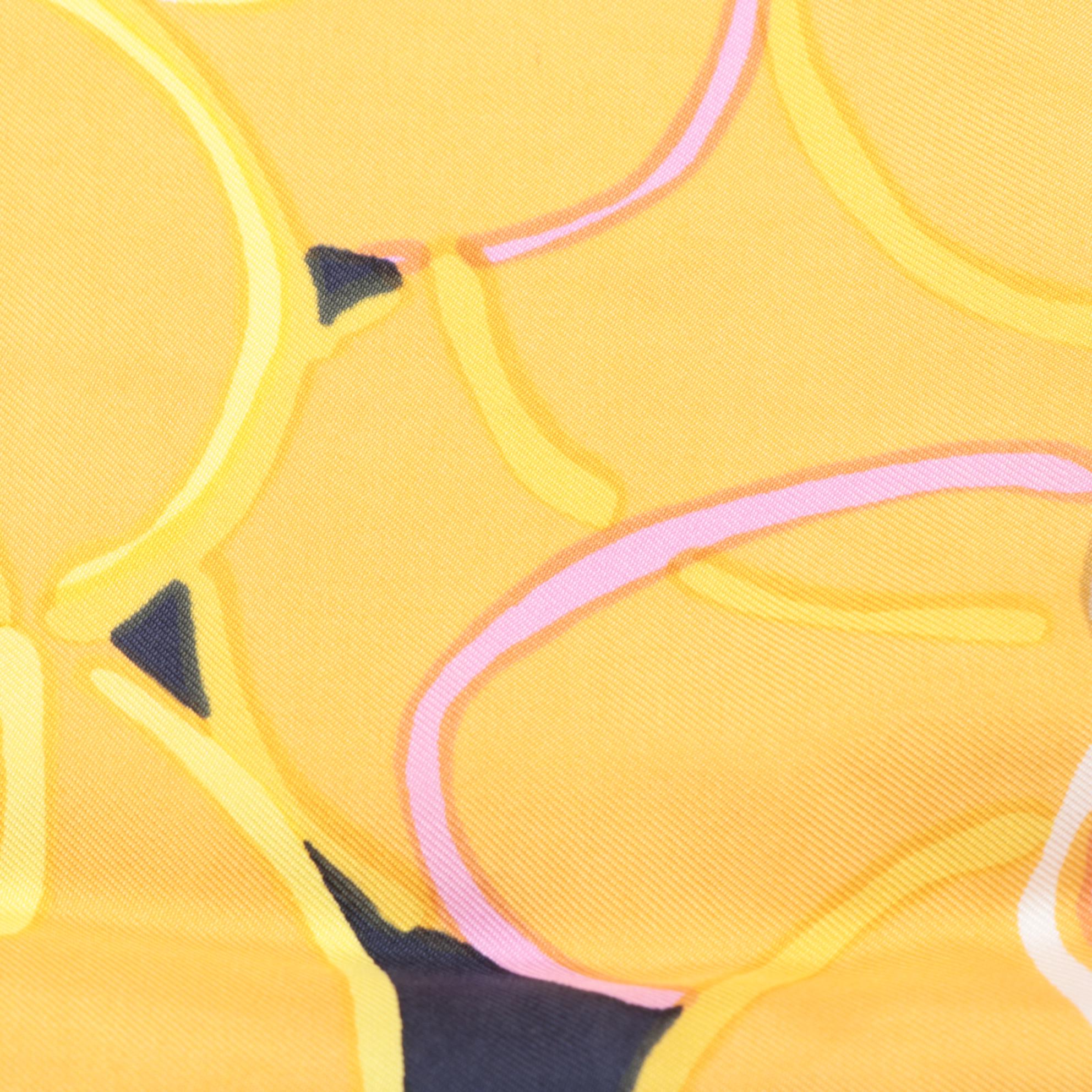 Christian Dior Abstract Floral Print Silk Twill Scarf