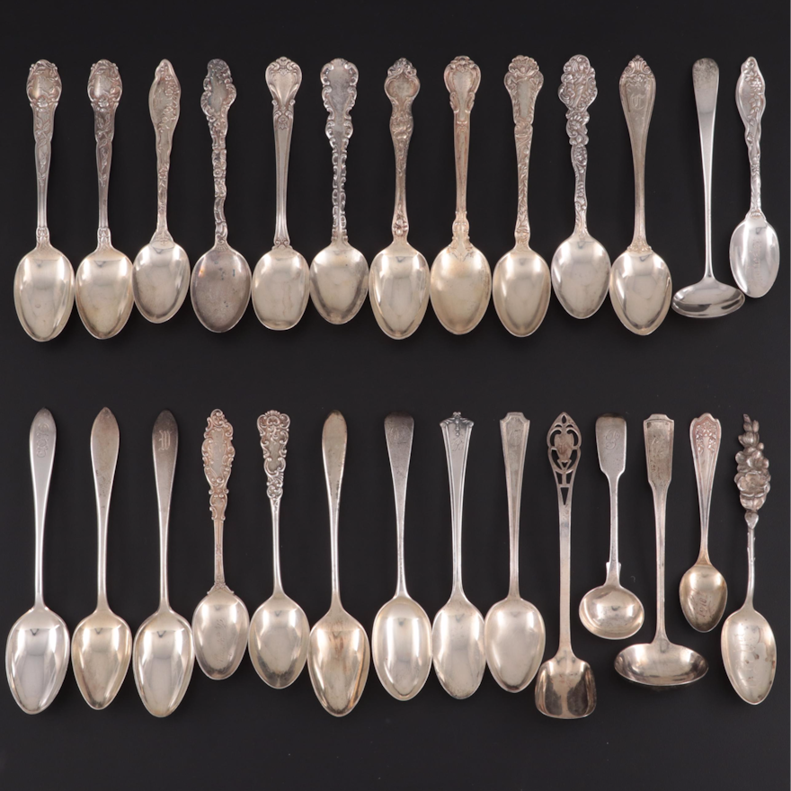 Gorham, R. Wallace & Sons and Other Sterling Silver Teaspoons and Serving Spoons