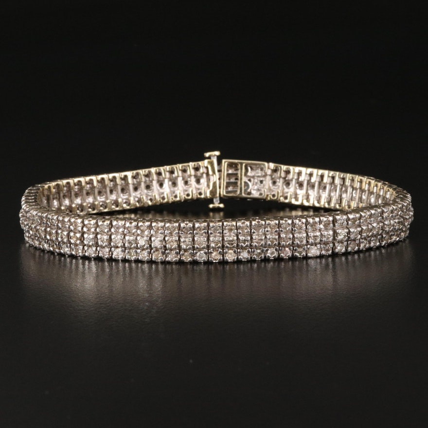 10K 5.51 CTW Diamond Multi-Row Line Bracelet