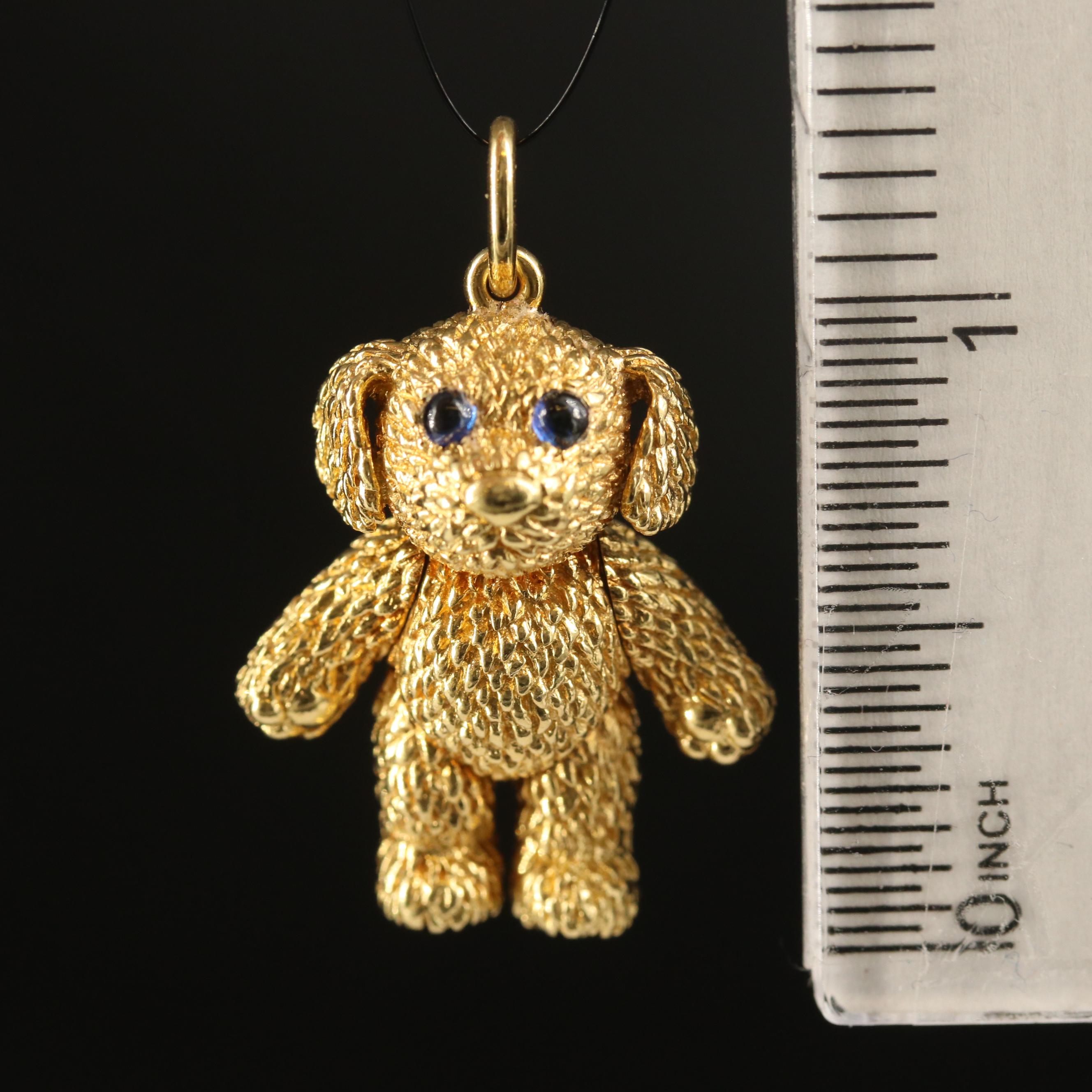 Robert Bruce Bielka 18K Sapphire Articulated Puppy Pendant