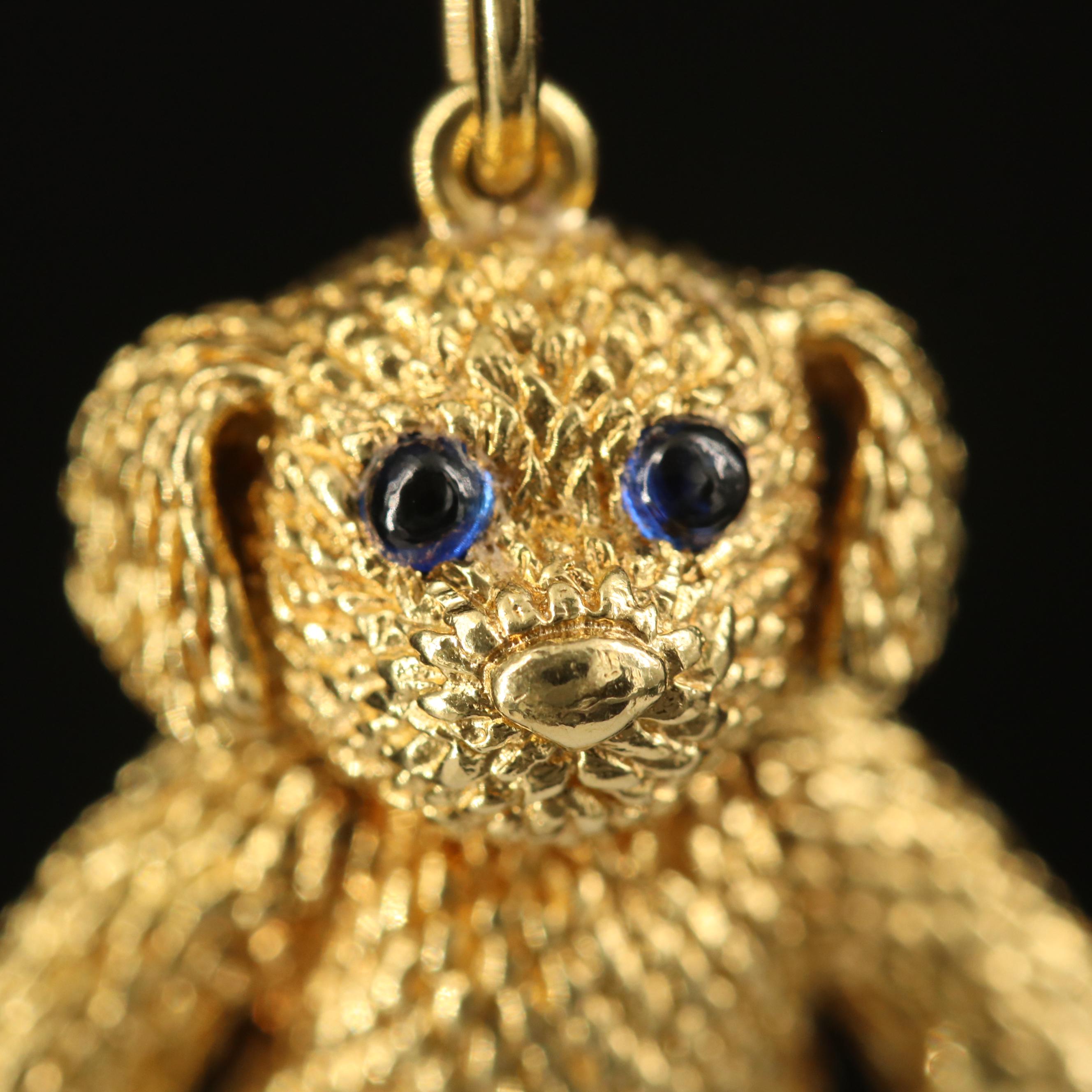Robert Bruce Bielka 18K Sapphire Articulated Puppy Pendant