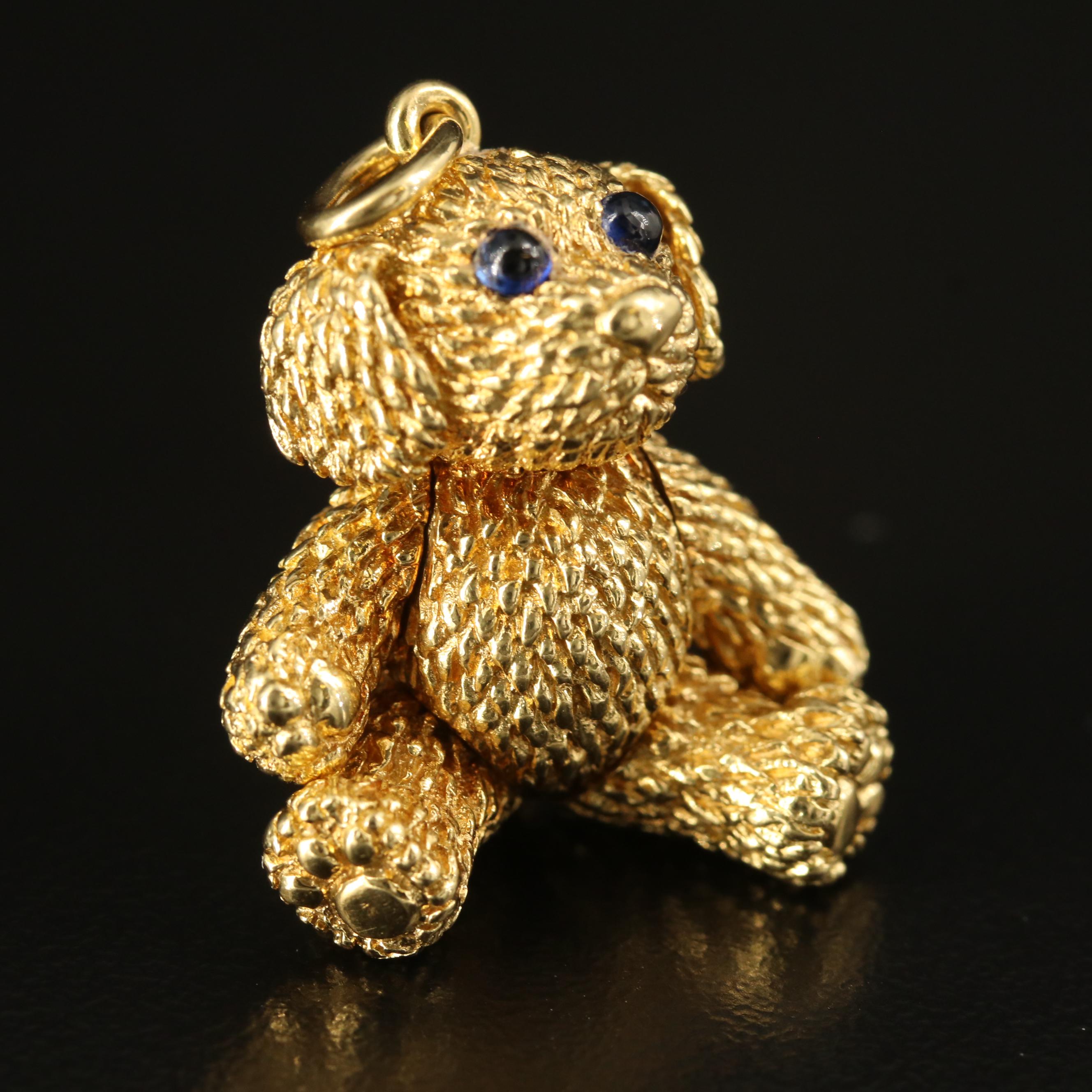 Robert Bruce Bielka 18K Sapphire Articulated Puppy Pendant