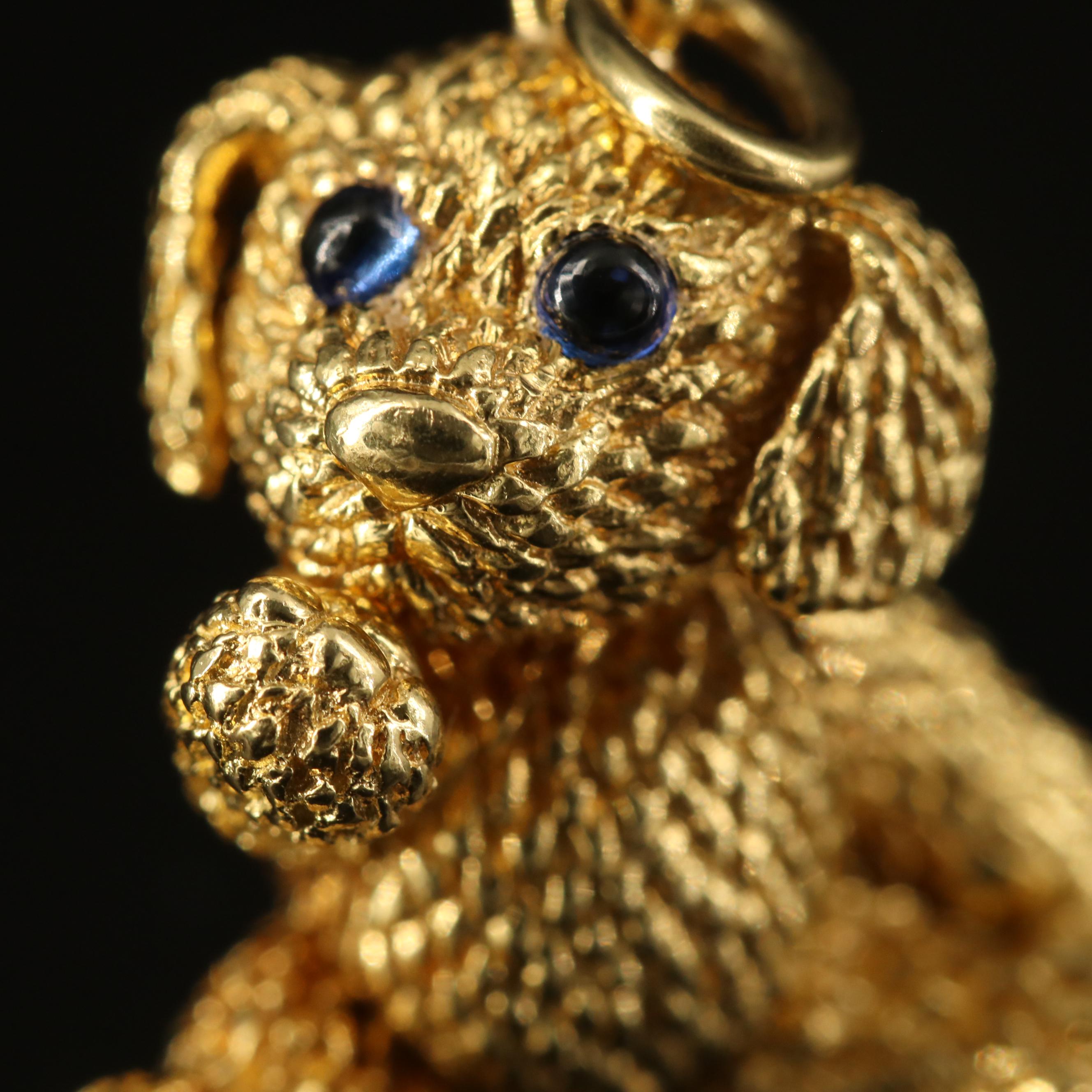 Robert Bruce Bielka 18K Sapphire Articulated Puppy Pendant