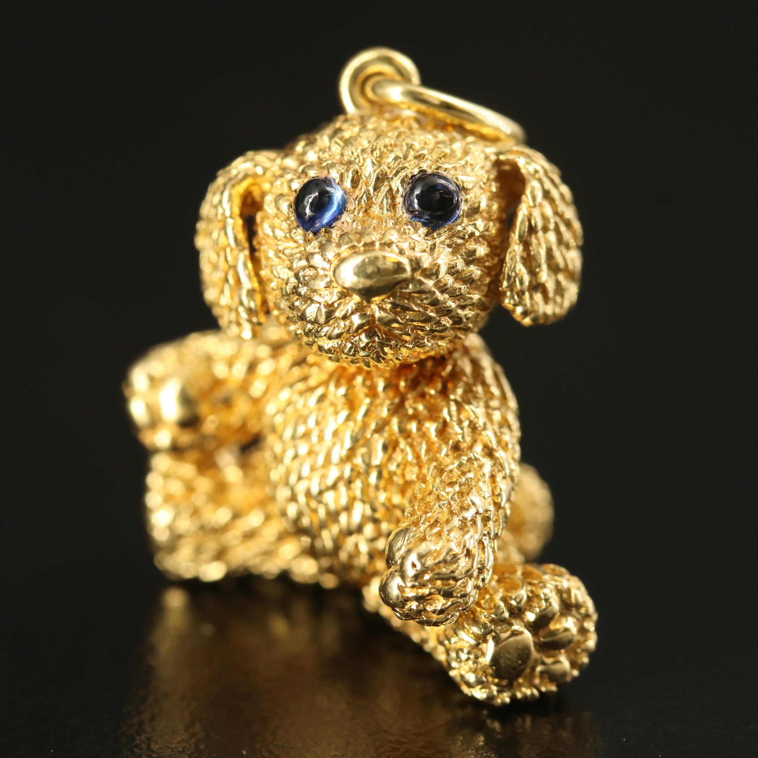 Robert Bruce Bielka 18K Sapphire Articulated Puppy Pendant