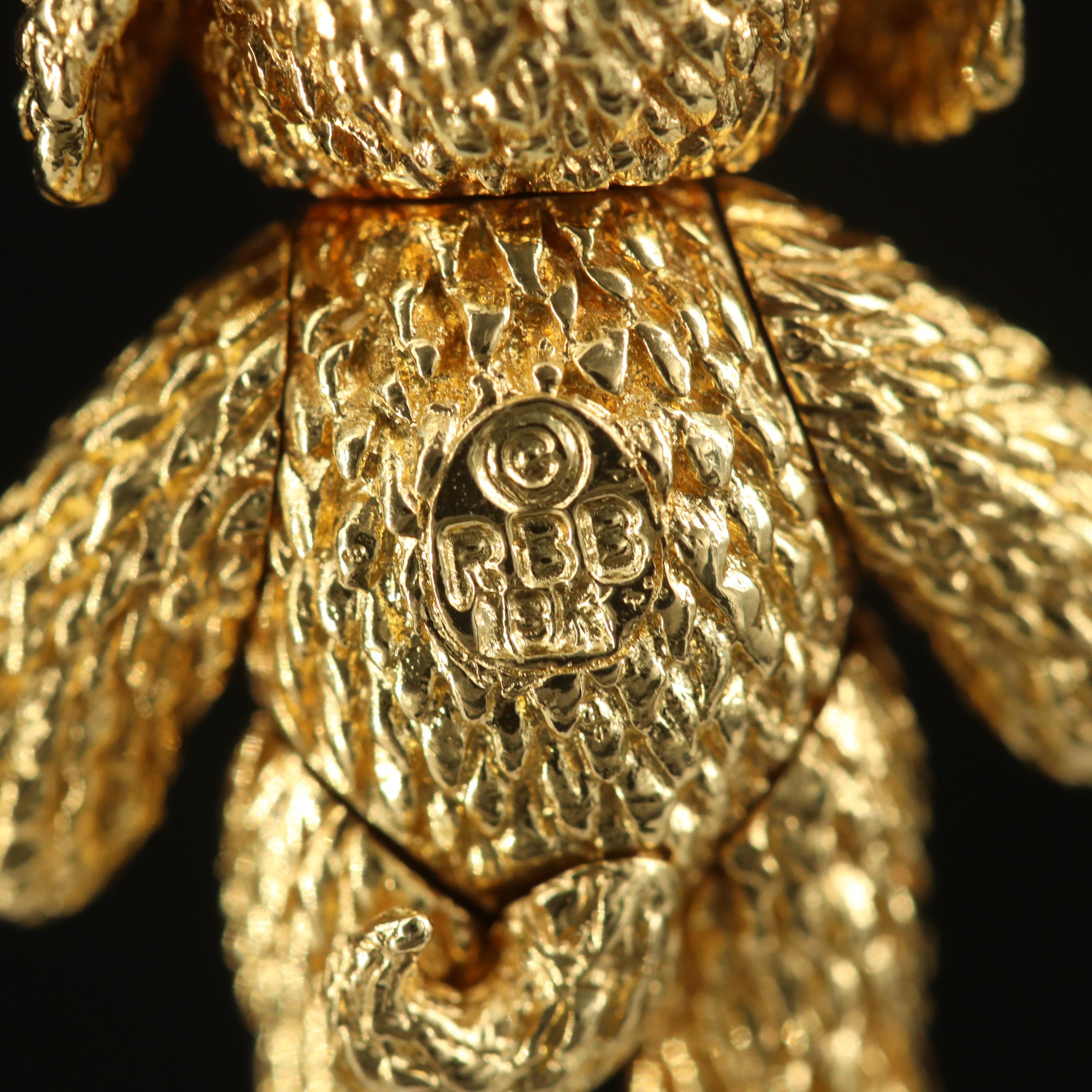 Robert Bruce Bielka 18K Sapphire Articulated Puppy Pendant
