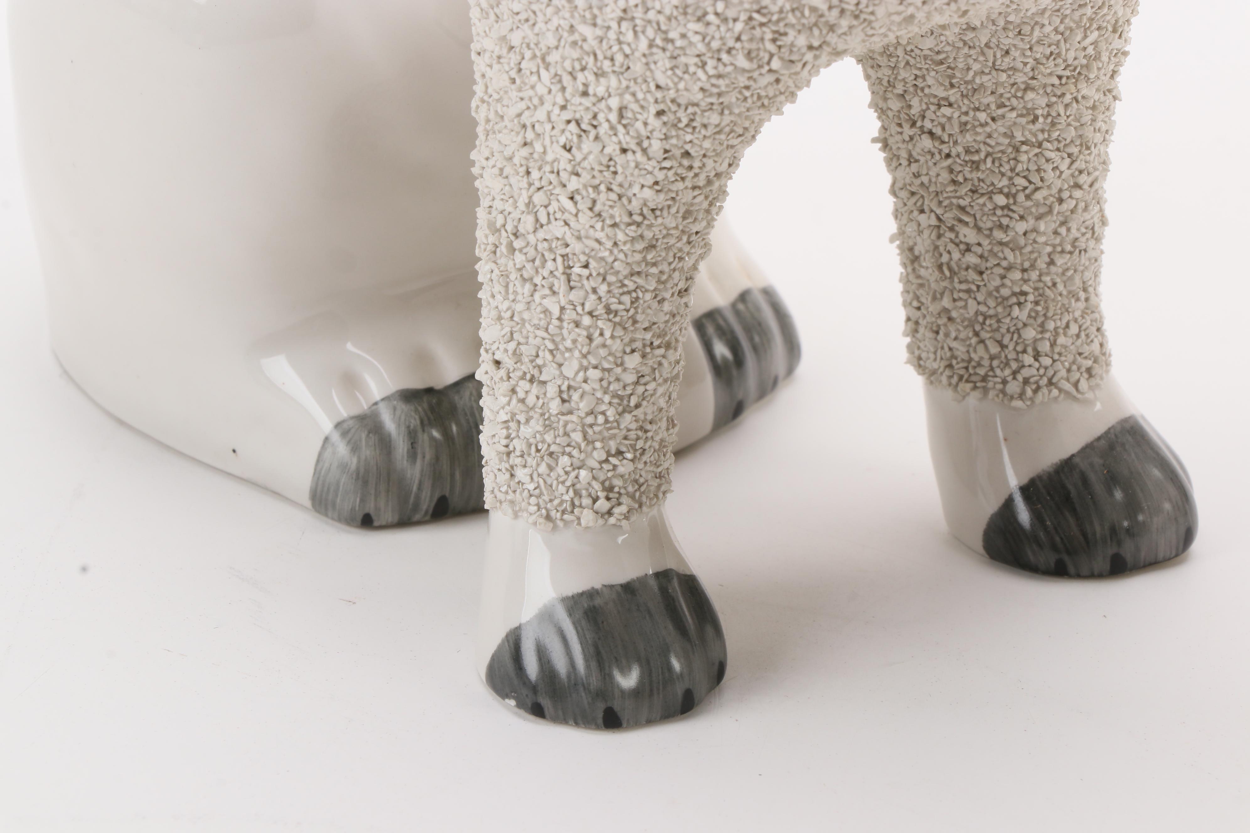 Pair of Department 56 Staffordshire Style Ceramic Poodles, Late 20th Century