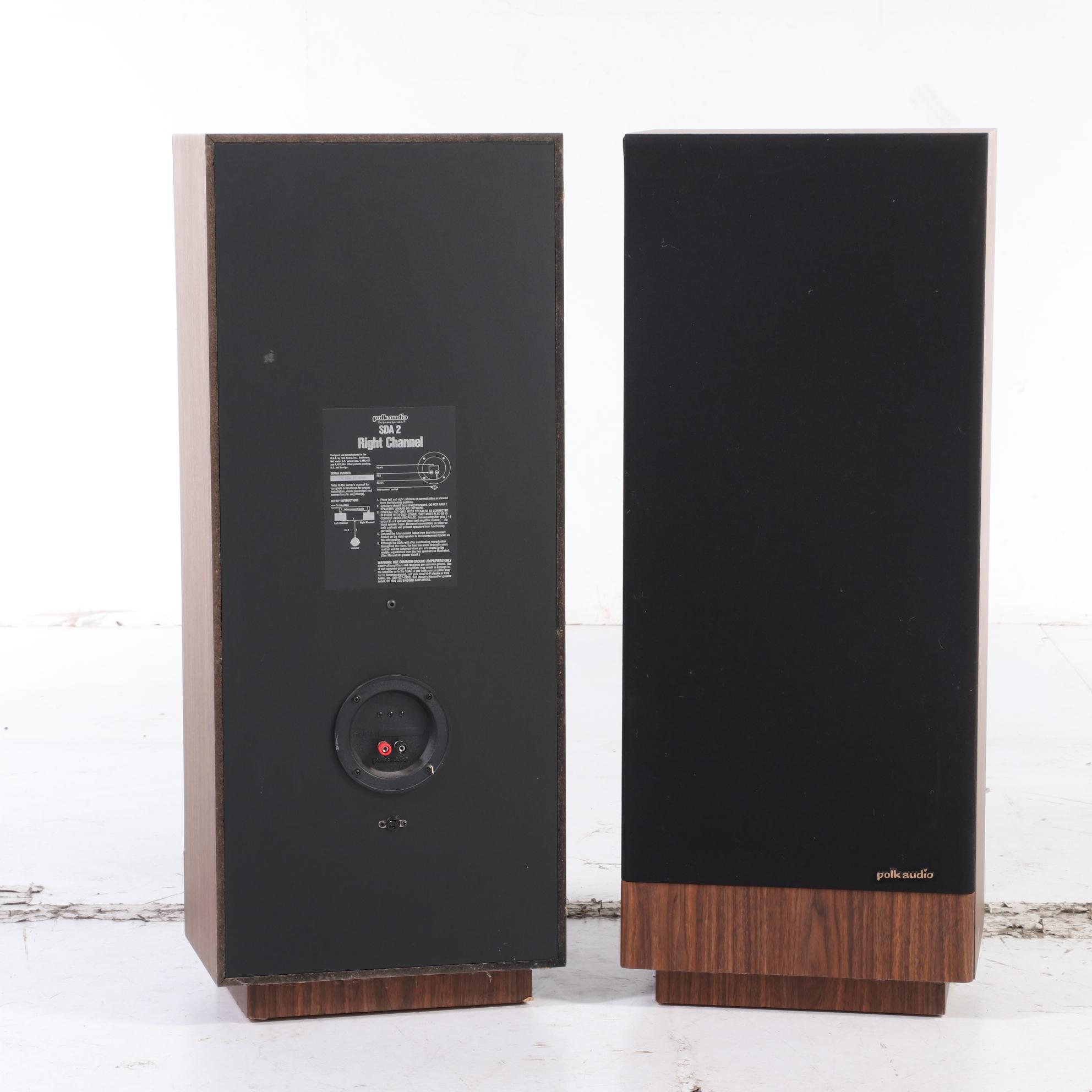 Pair of Polk Audio SDA 2 Walnut Veneer Tower Speakers