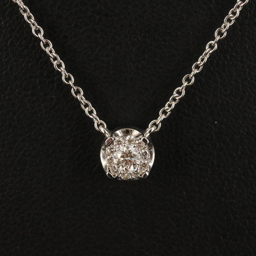 14K Diamond Station Necklace