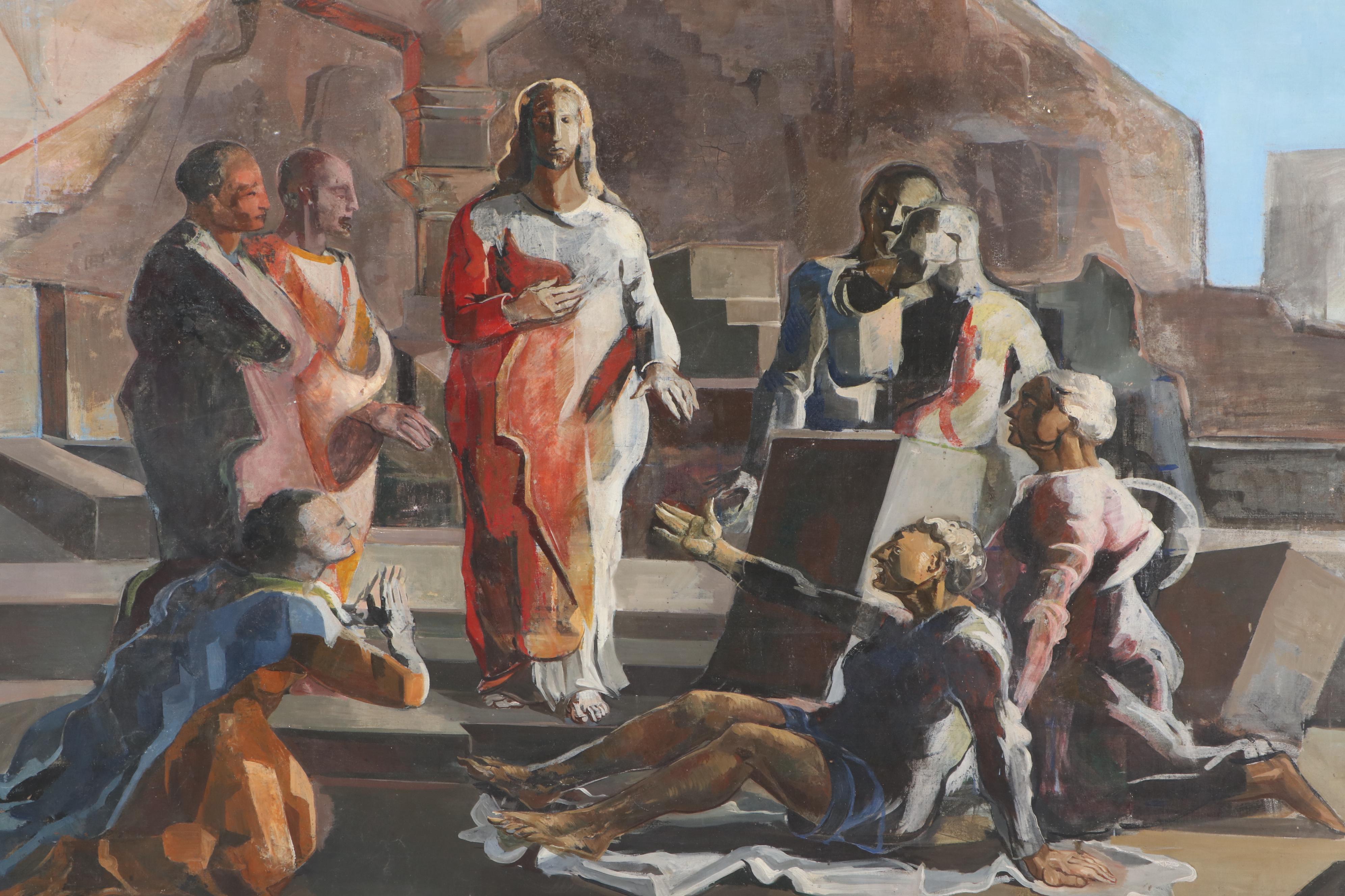 Jacques Despierre Oil Painting "Le Christ Guérissant les Malades," 1941