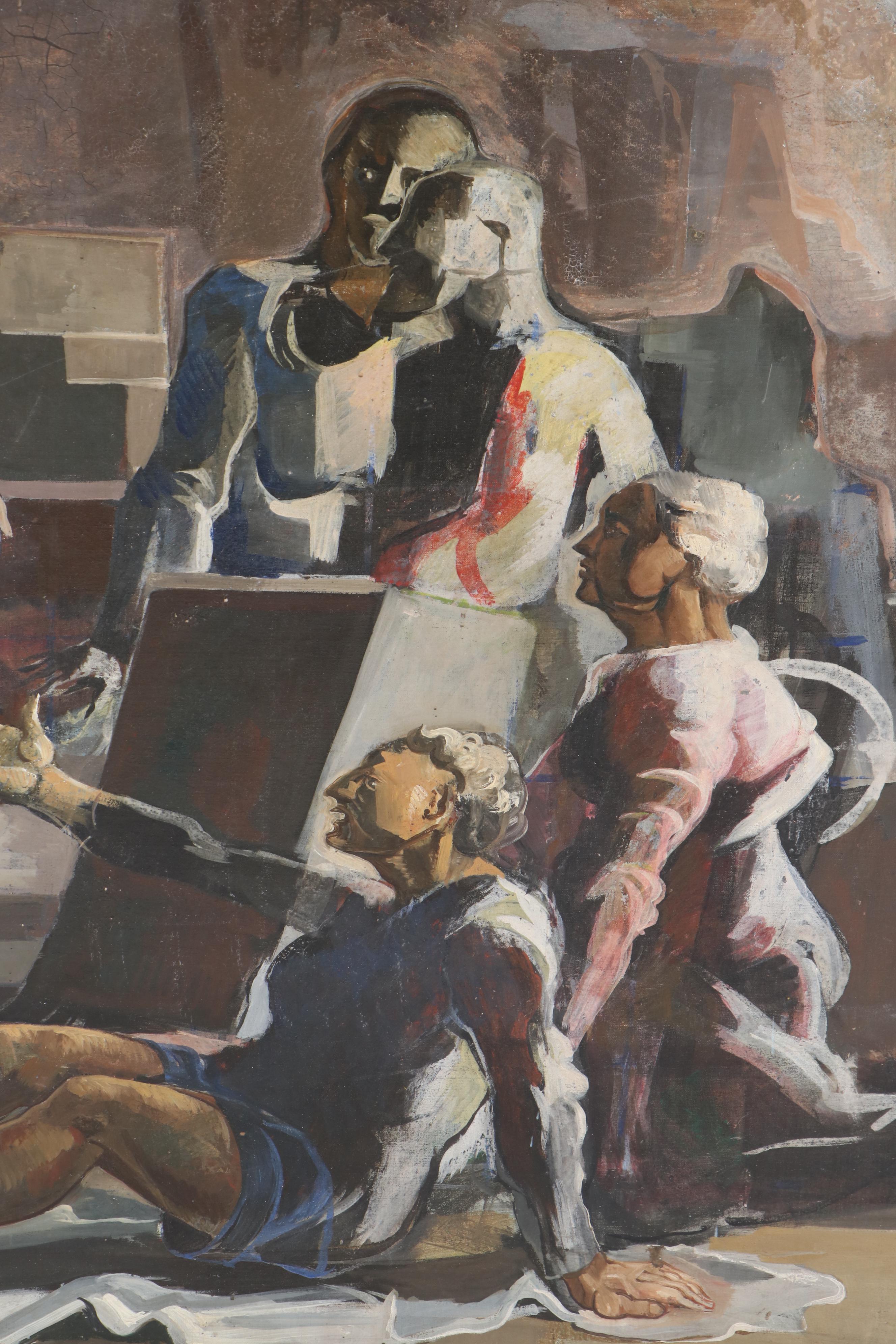 Jacques Despierre Oil Painting "Le Christ Guérissant les Malades," 1941