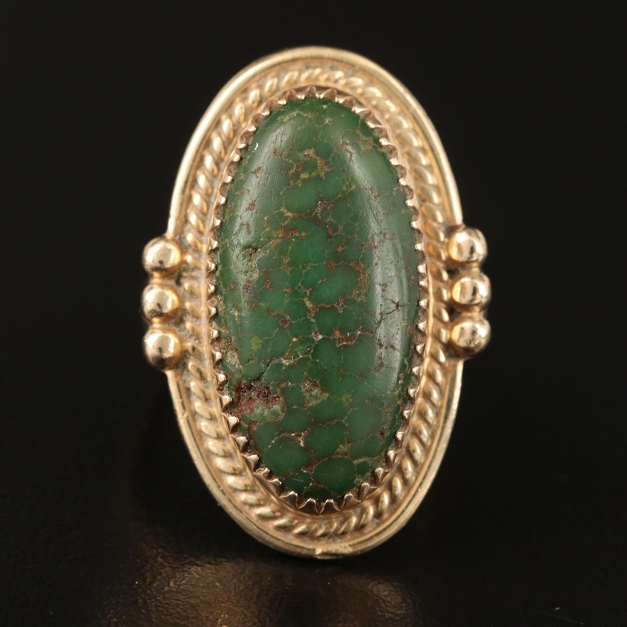 Julia Coan Navajo Diné 14K Turquoise Ring