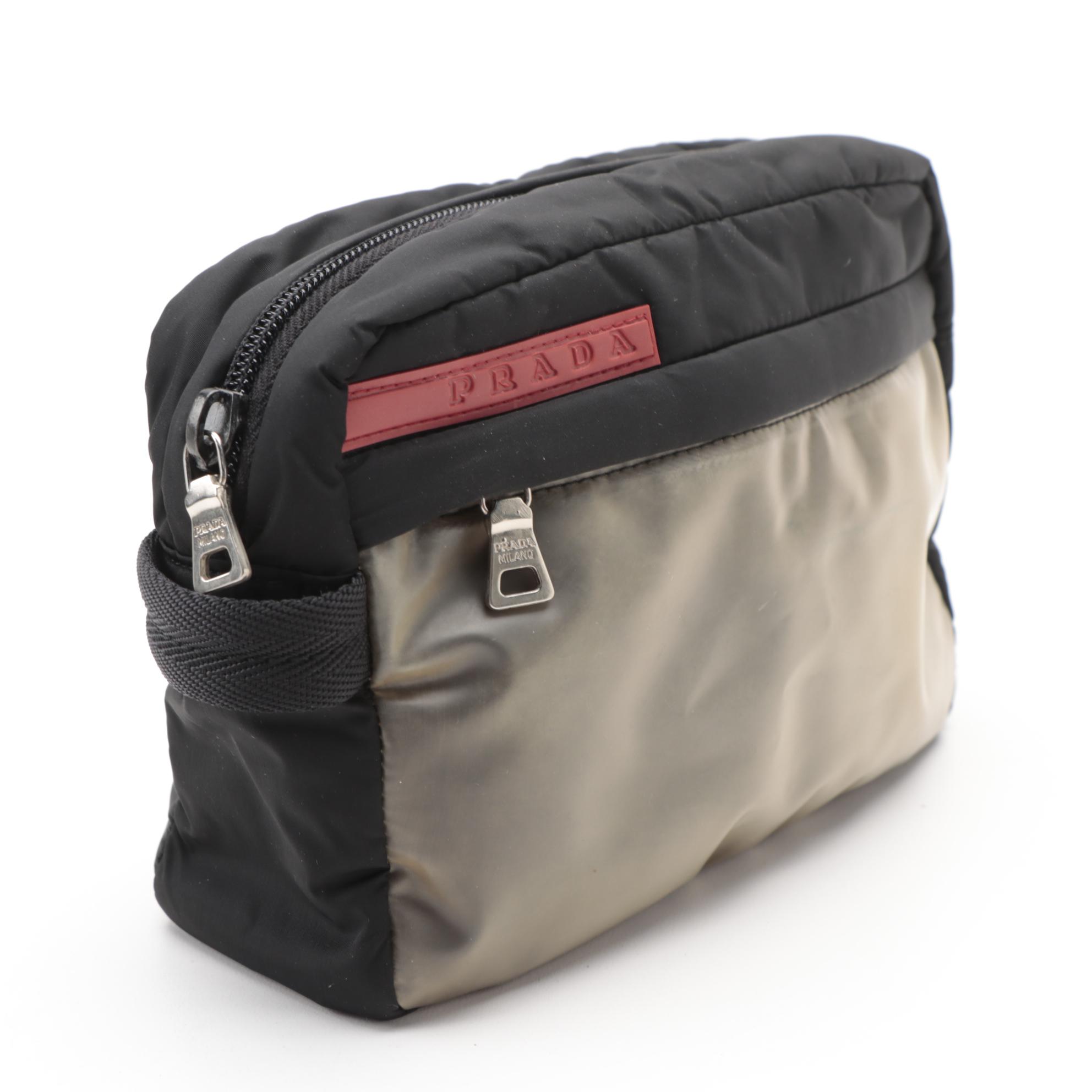 Prada Necessaire Pouch in Luna Rossa Tessuto Nylon and Piuma Latex
