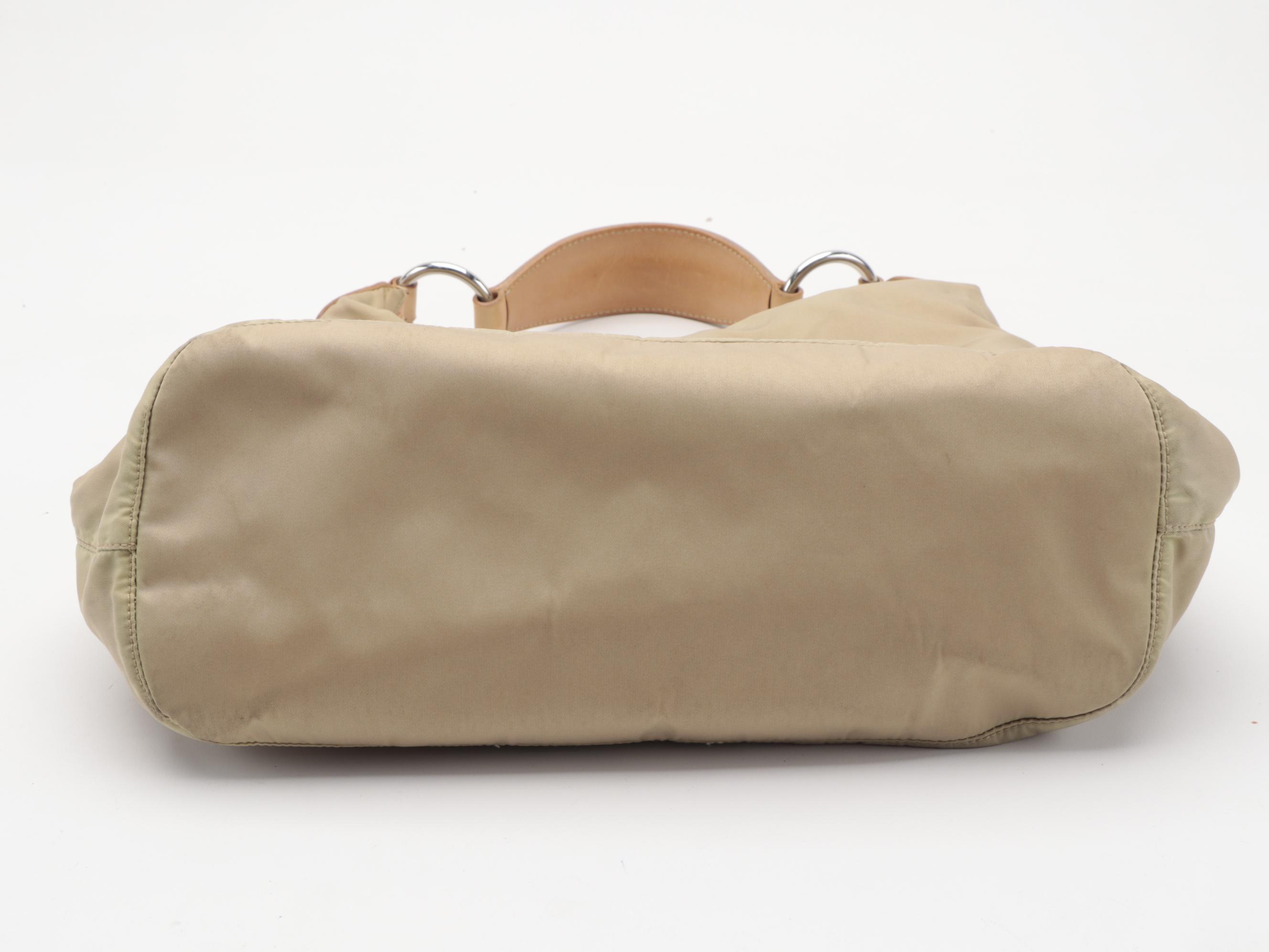 Prada Embroidered Logo Bag in Cammello Tessuto Nylon