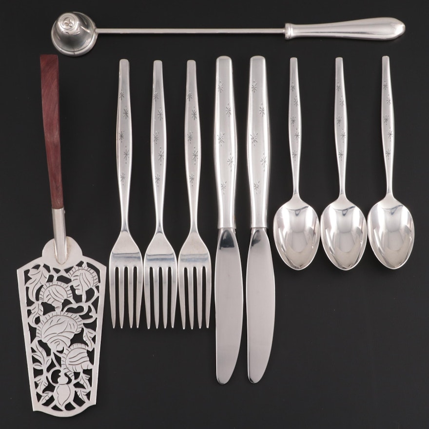 Gorham "Stardust" Sterling Silver Flatware with Other Sterling Silver Tableware