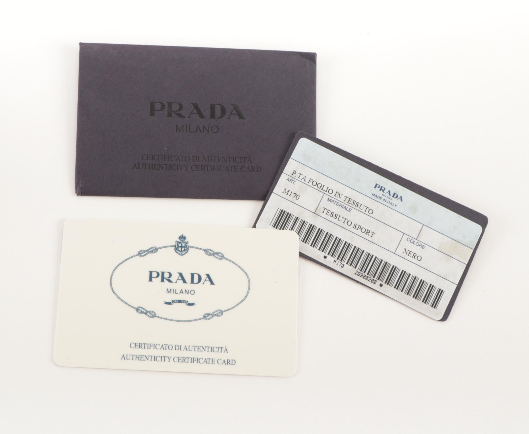 Prada Velcro Bifold Wallet in Black Nylon