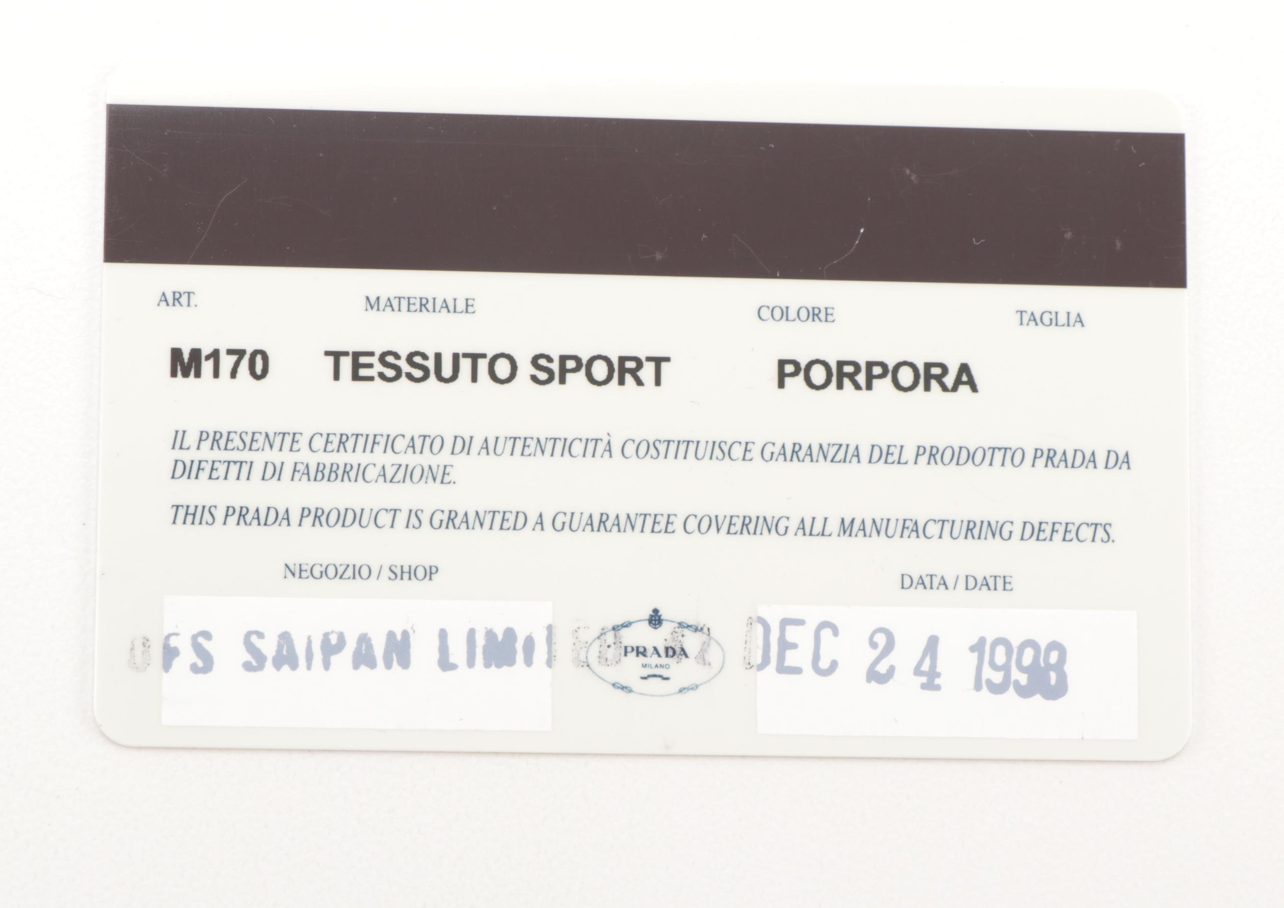 Prada Velcro Bifold Wallet in Black Nylon