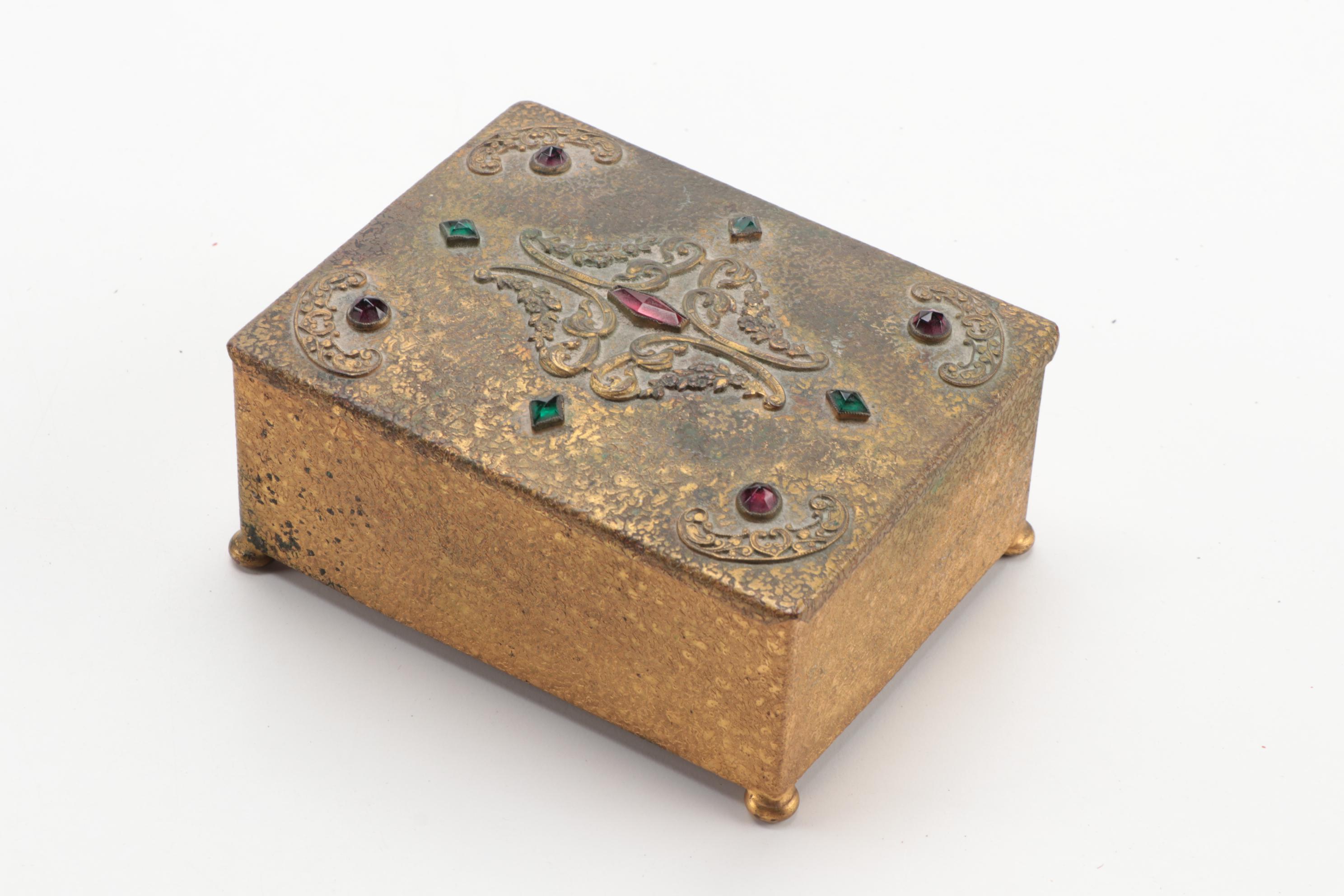 Wooden Chest, Rustic BoxClox, Ceramic Elephant and Embellished Metal Box