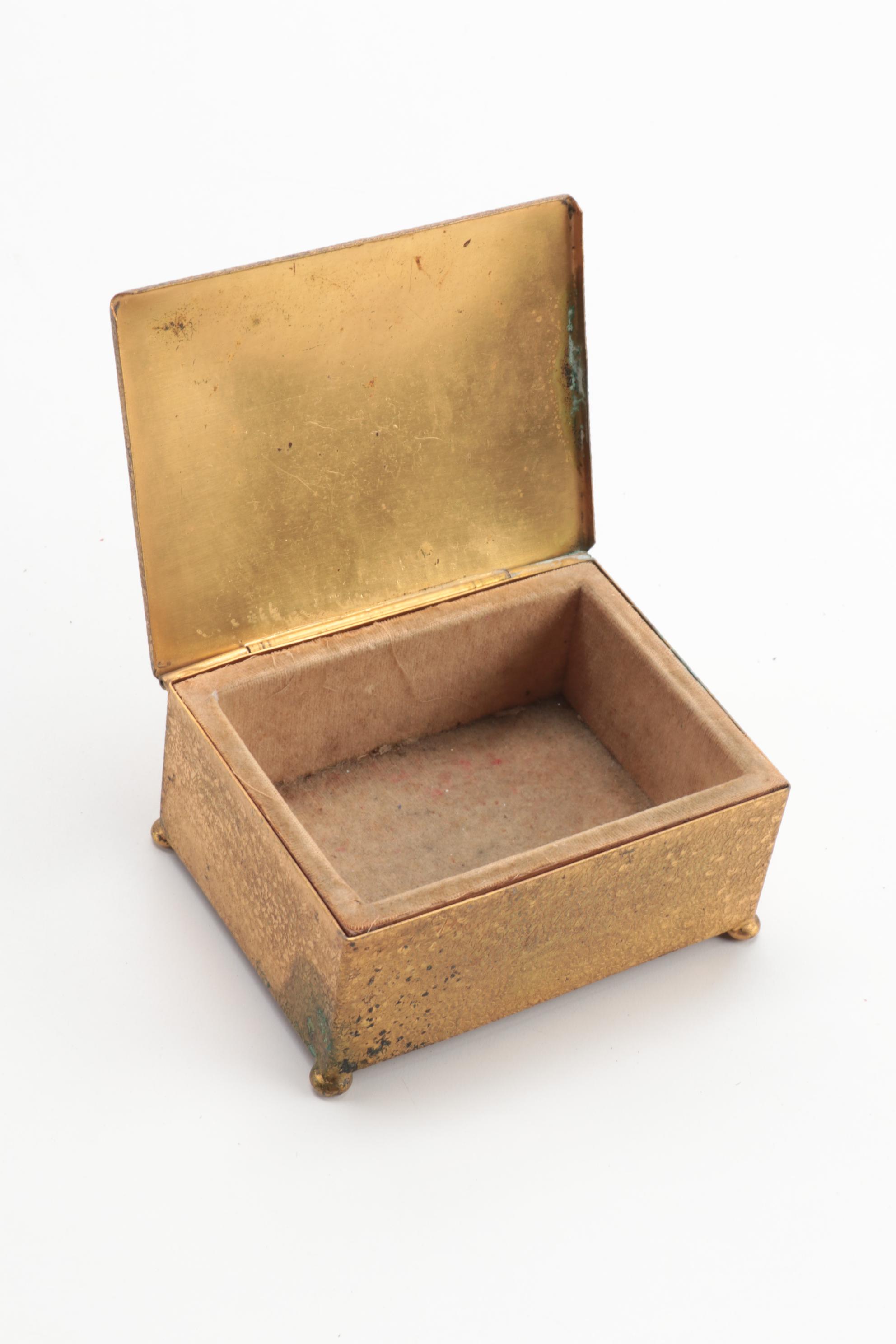 Wooden Chest, Rustic BoxClox, Ceramic Elephant and Embellished Metal Box