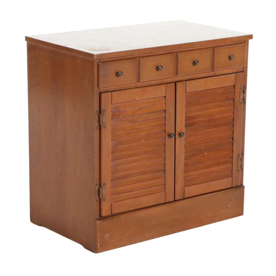 Ethan Allen Early American Style Maple Two-Door Side Cabinet, Late 20th Century