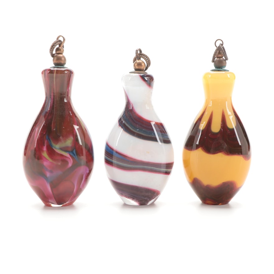 German Art Glass Snuff Flasks, 20th Century