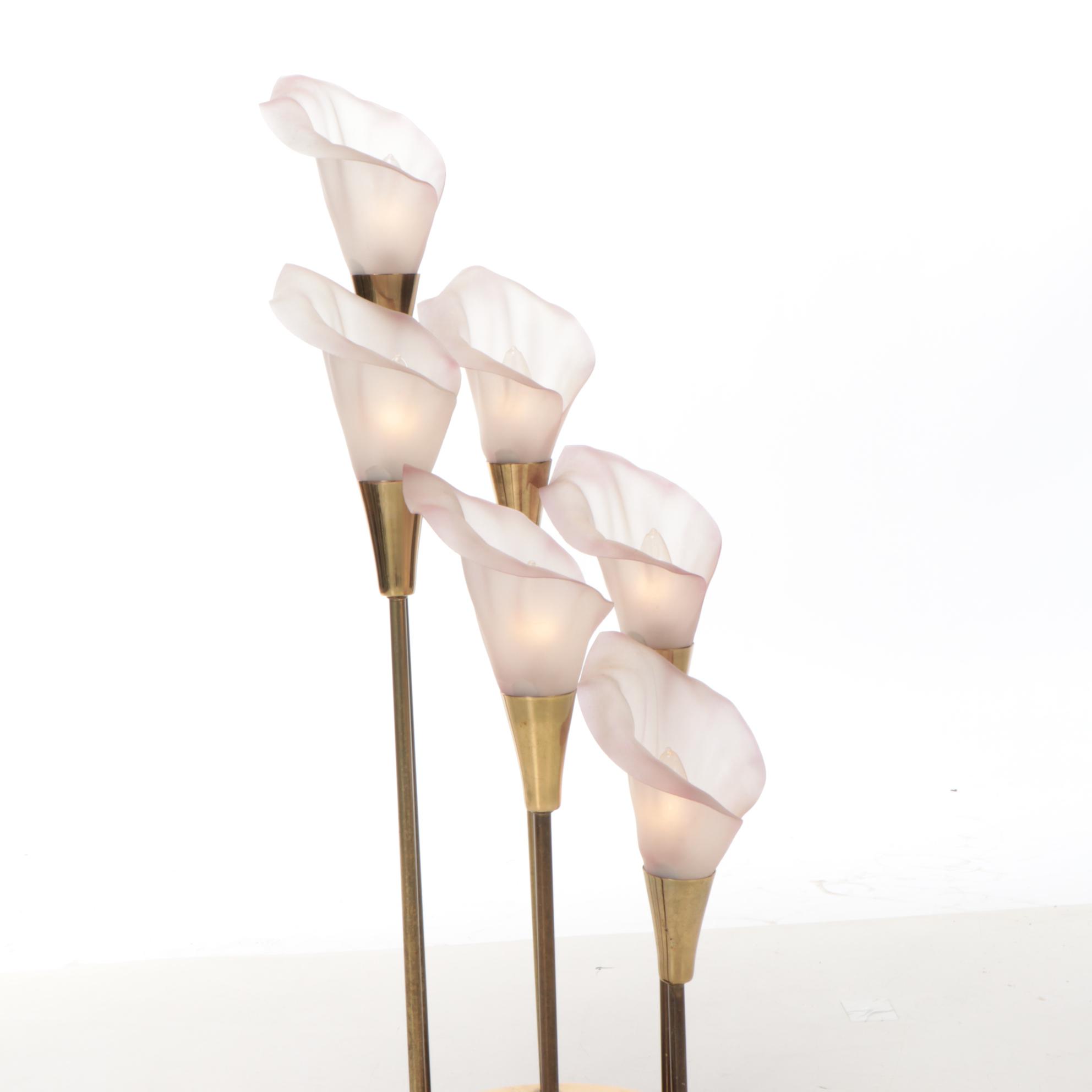 Harris Industries Brass Calla Lily Table Lamp, 1980s