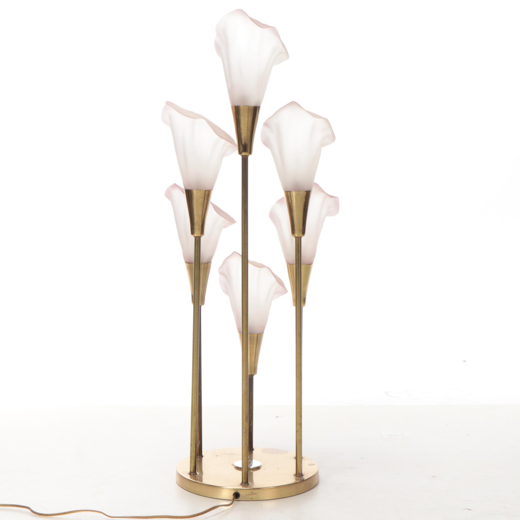 Harris Industries Brass Calla Lily Table Lamp, 1980s