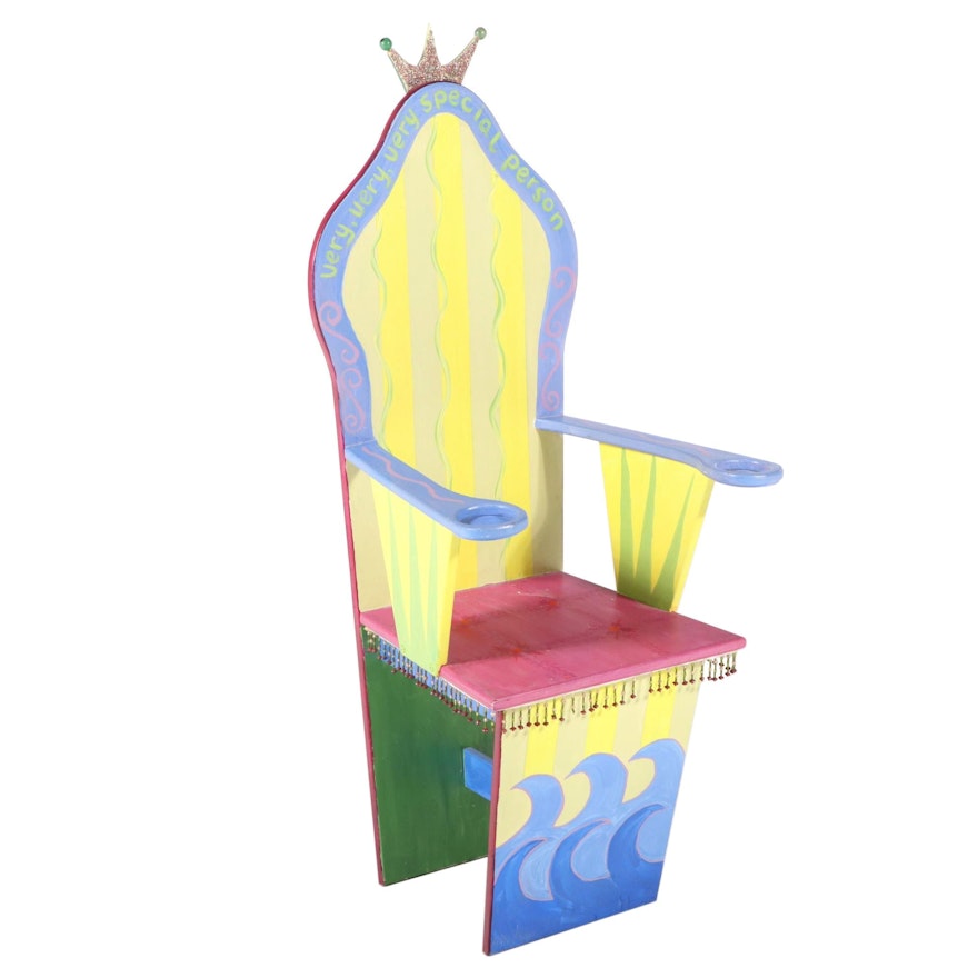Hand-Painted Princess Throne Chair