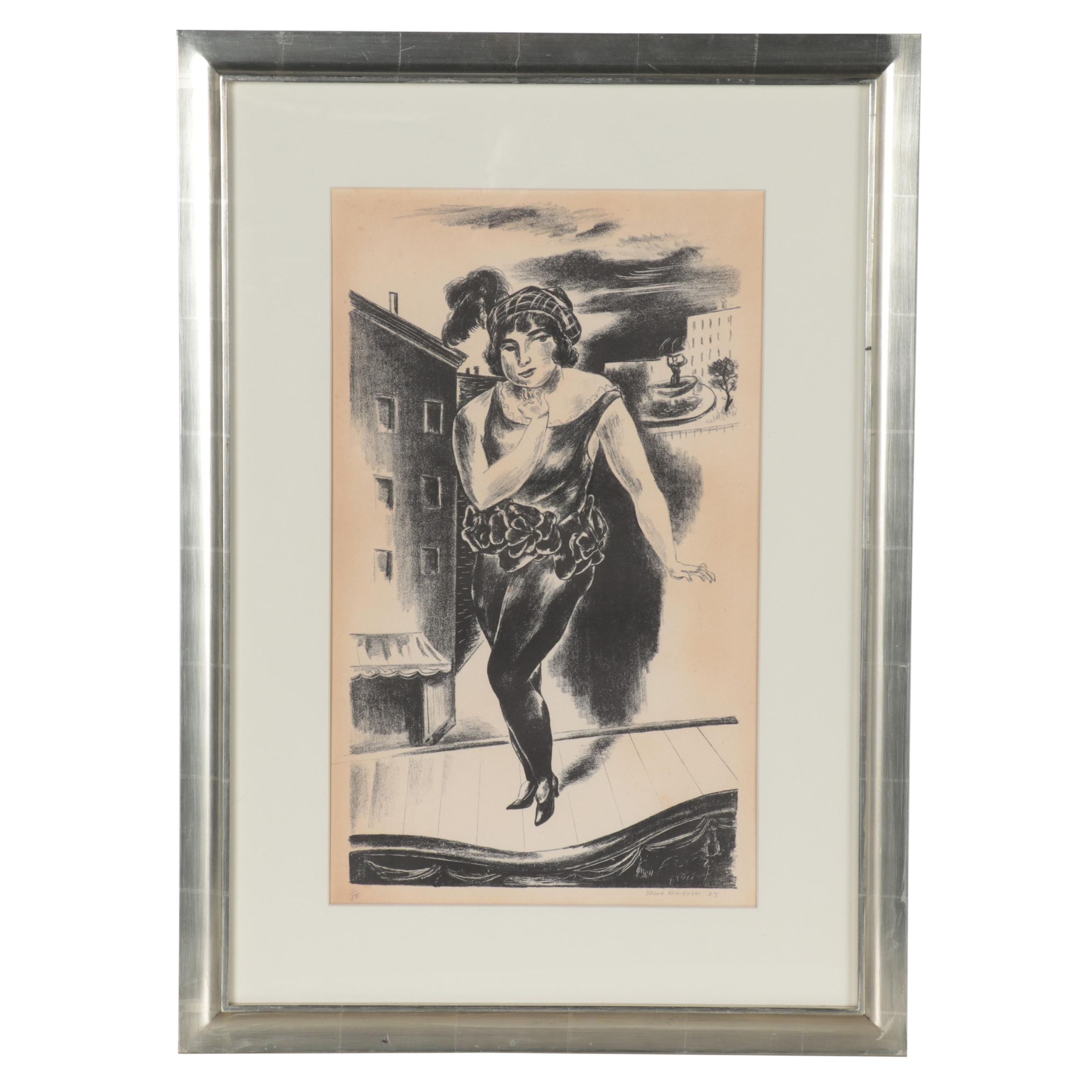 Yasuo Kuniyoshi Lithograph "Vaudeville," 1927