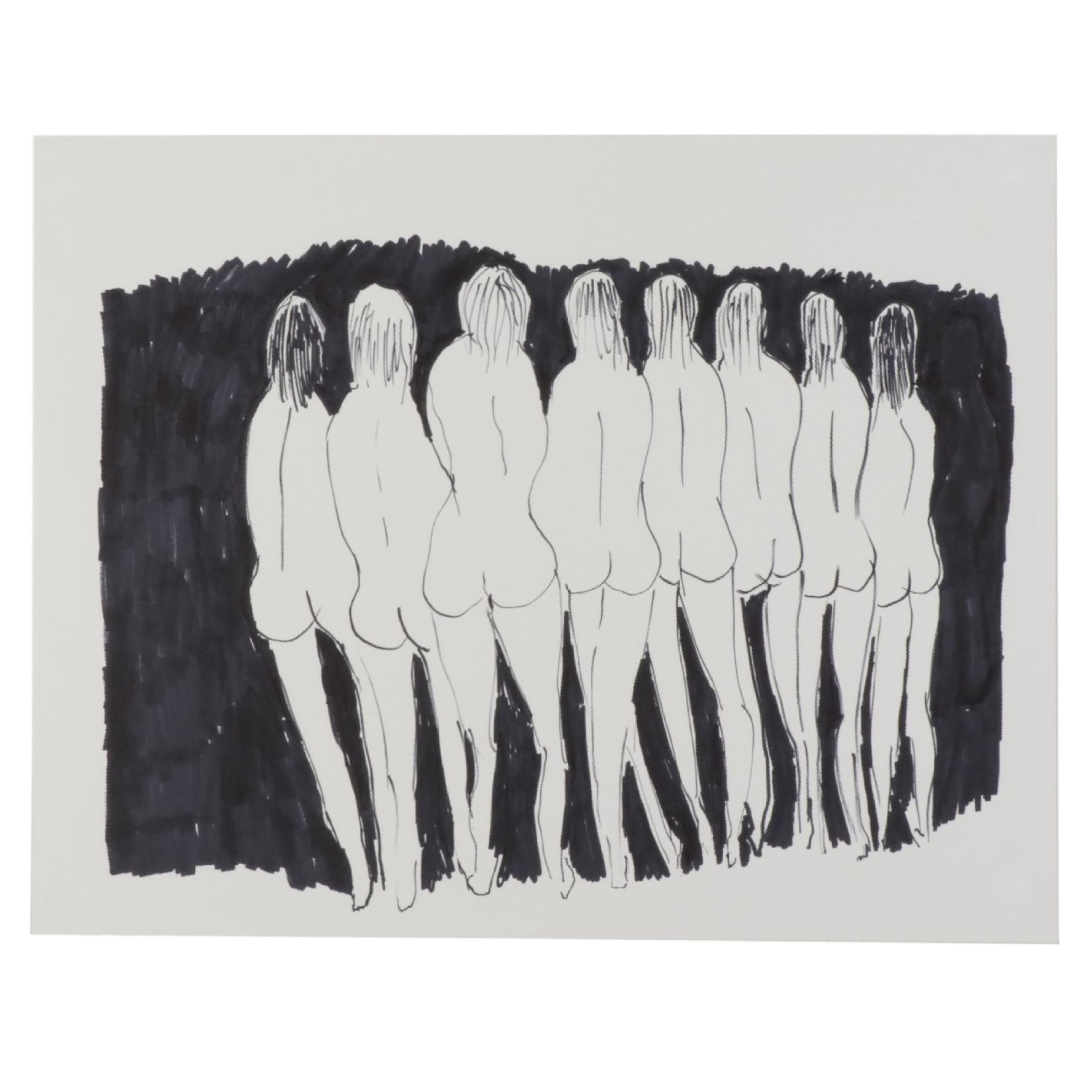 Philip the Transplant Ink Drawing "Eight Nudes," 2021